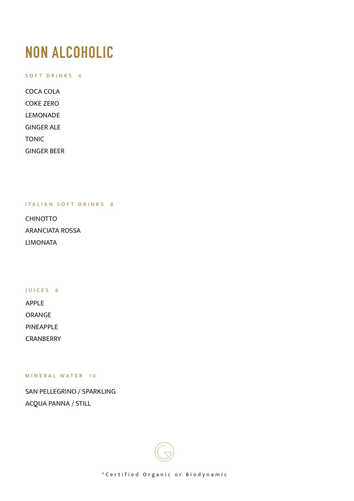 Gemelli Italian menu, page 33