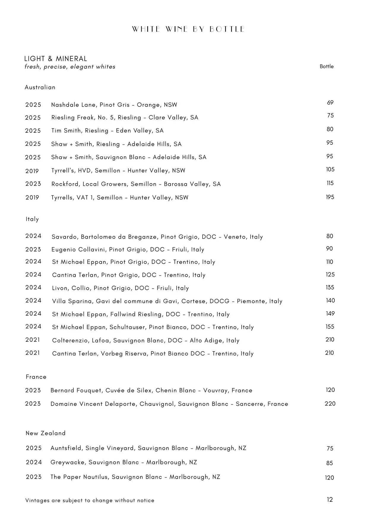 Antica menu, page 16
