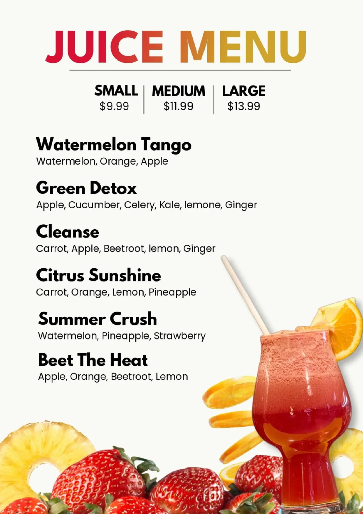 Freshbite Health Bar menu, page 11