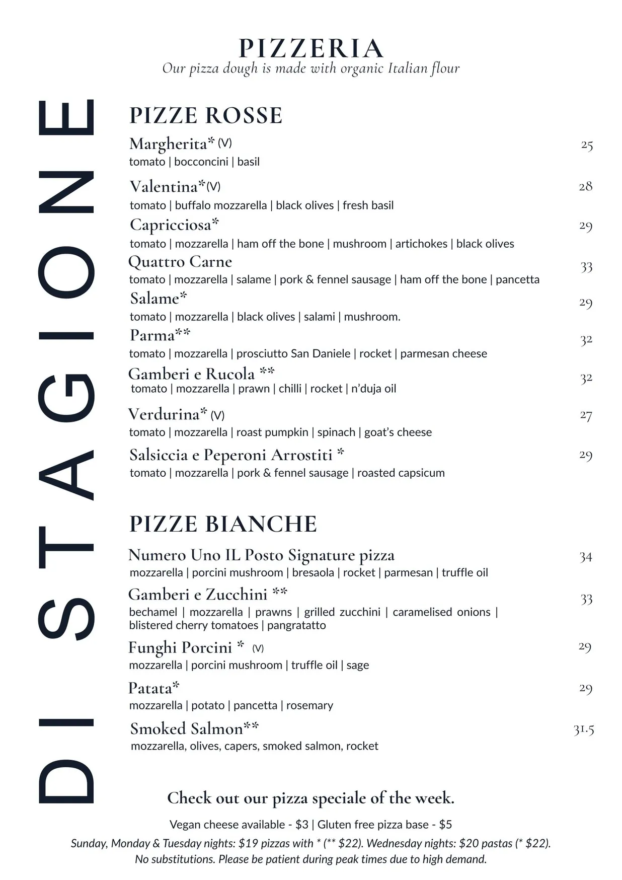 Il Posto menu, page 3