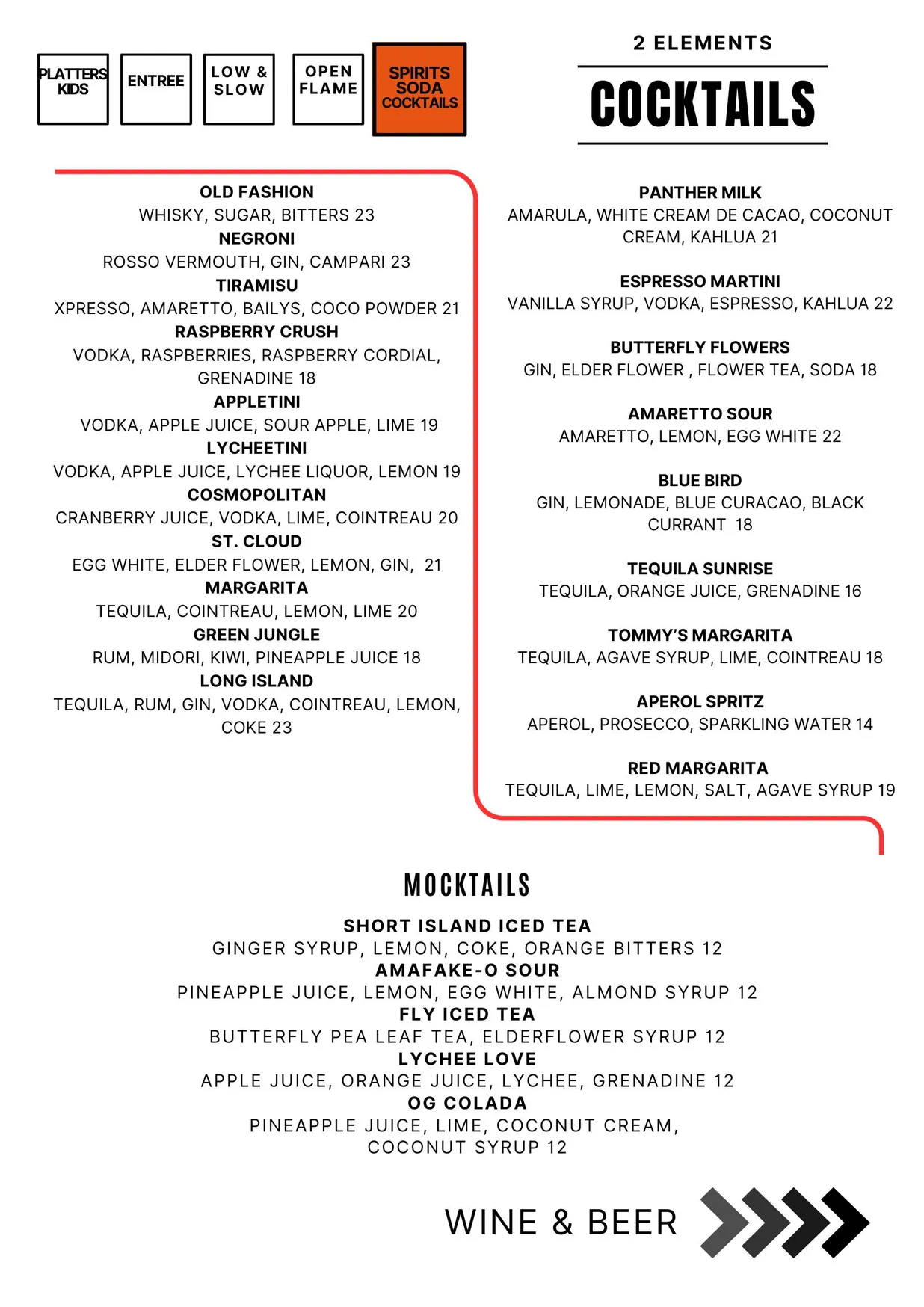 2 Elements Eastland menu, page 7