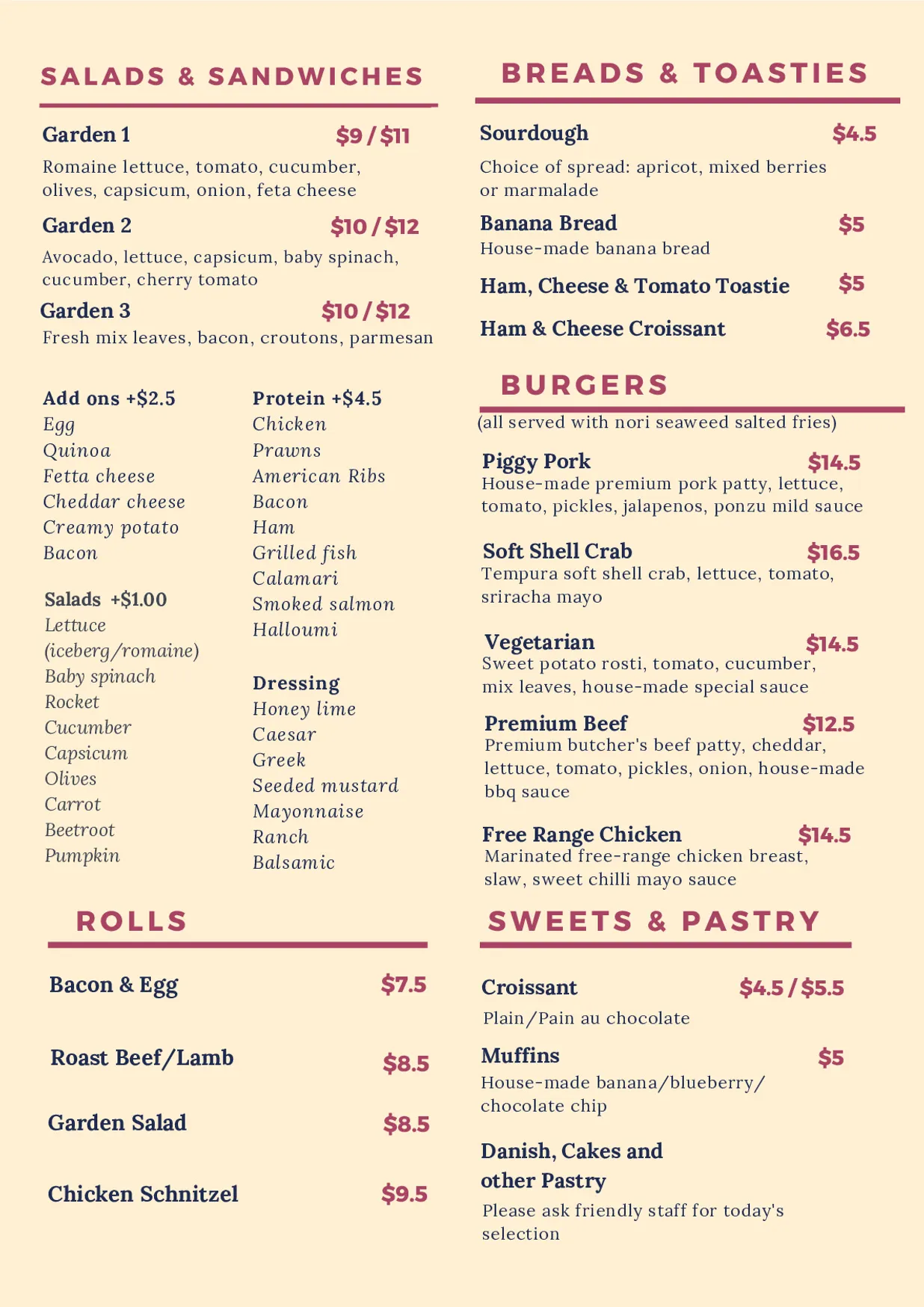 The Little Potatoes menu, page 6