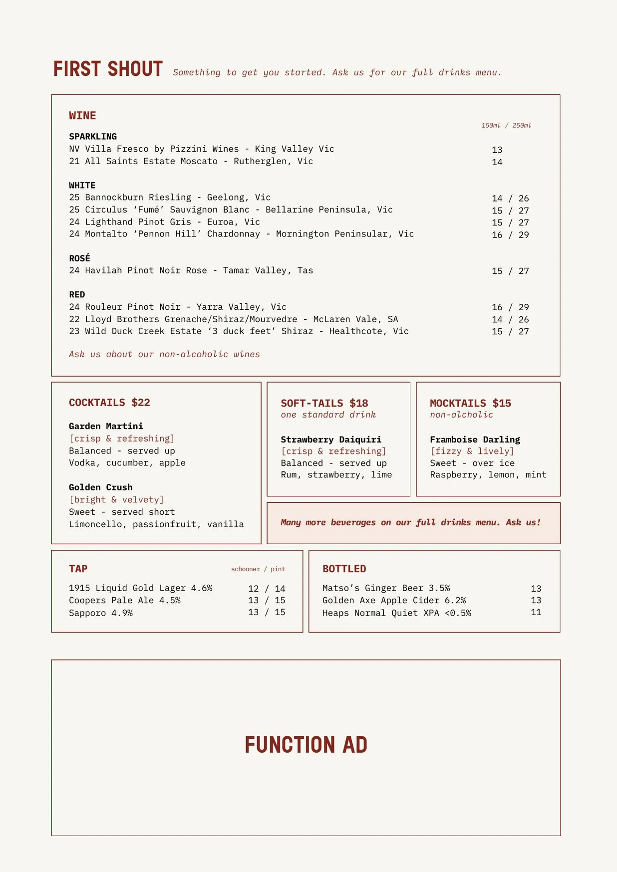1915 menu, page 4