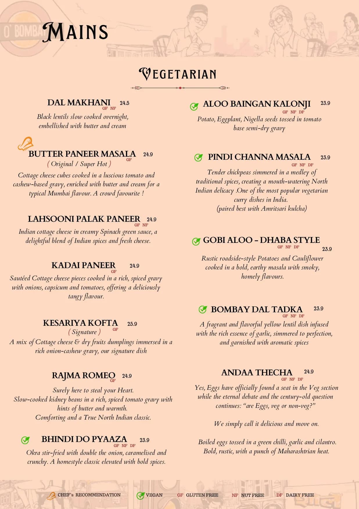 O'Bombay menu, page 5