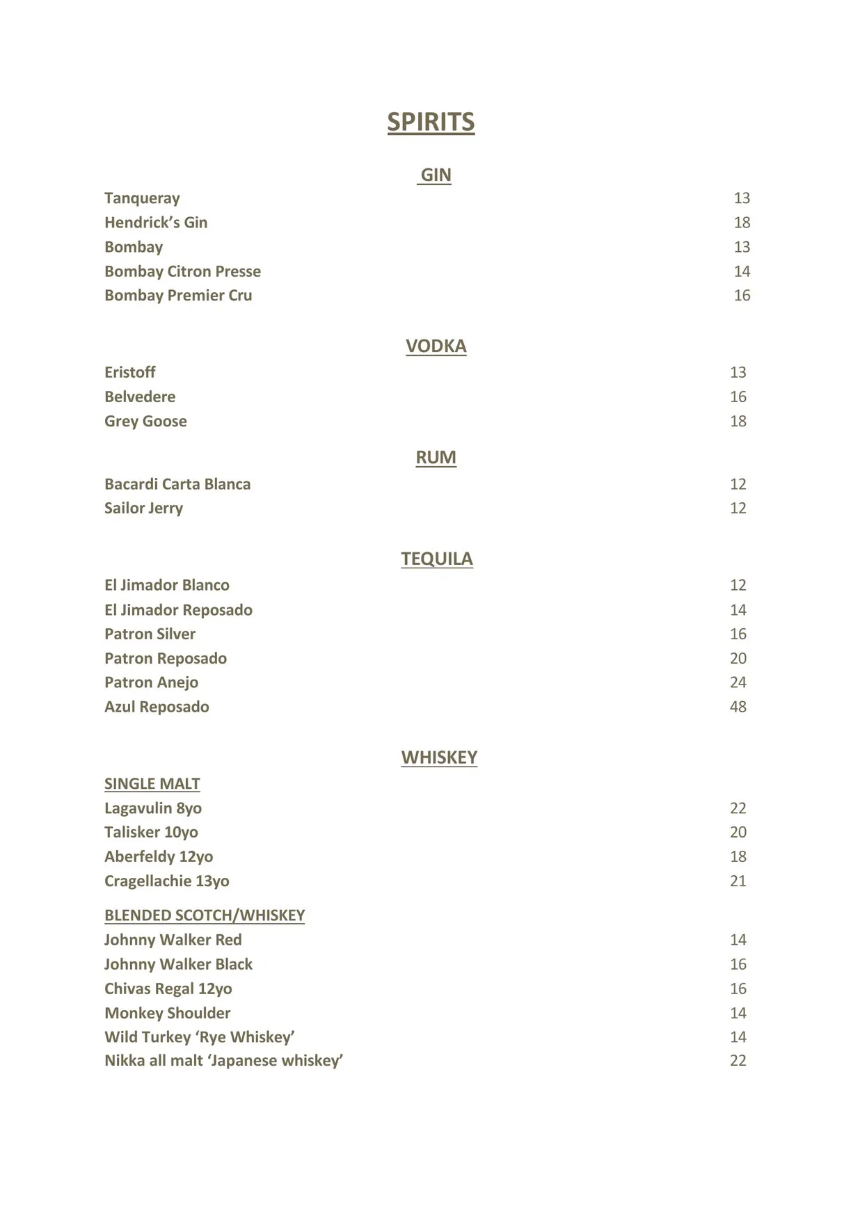 Olio Kensington Street menu, page 13