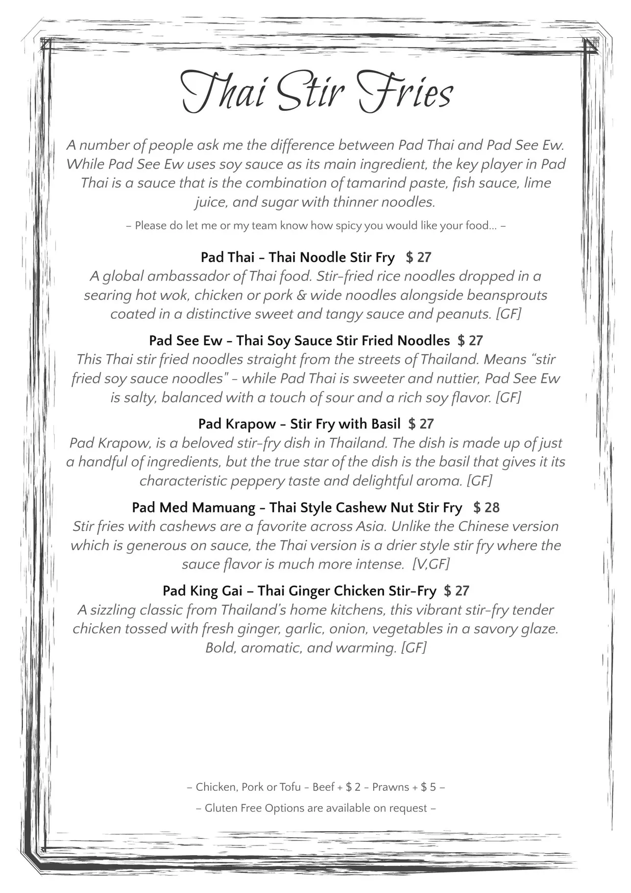 Boo's Kitchen menu, page 7
