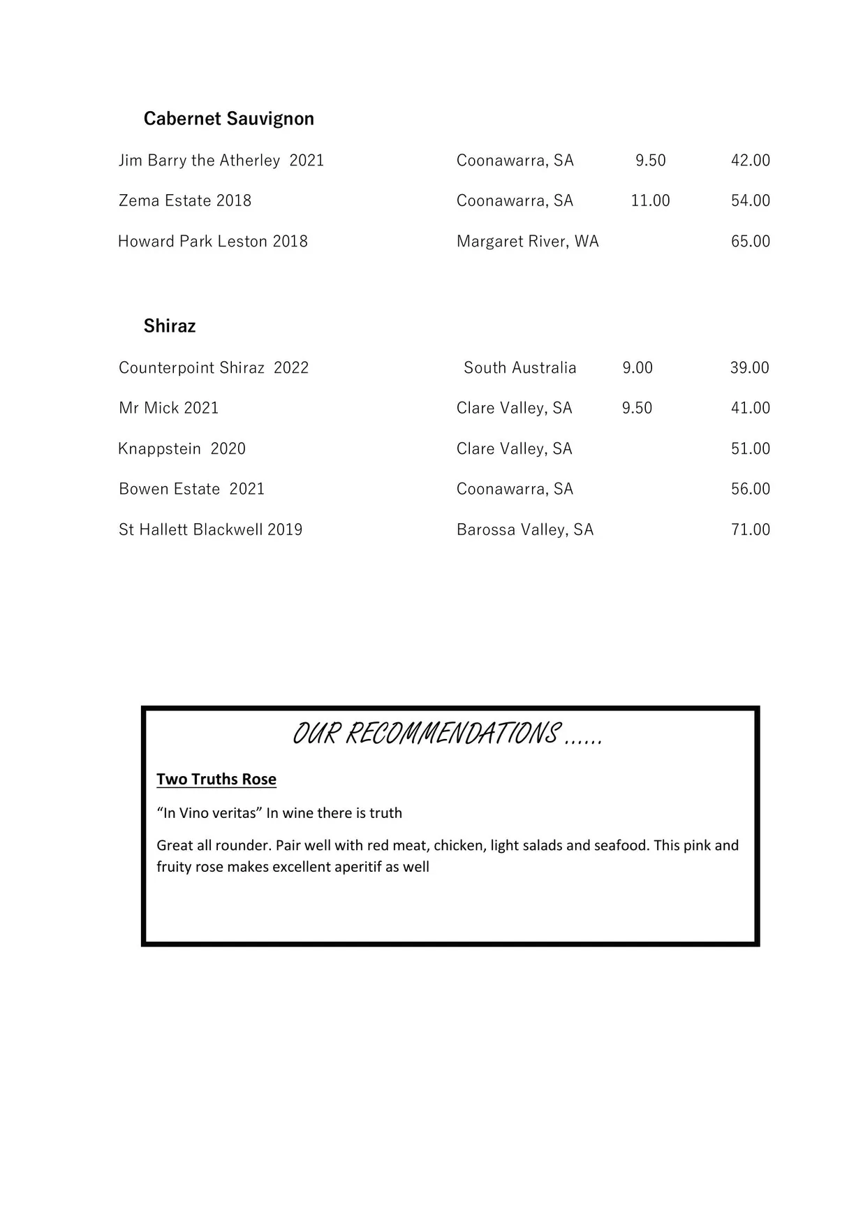 Bayleaf Balinese Restaurant menu, page 16