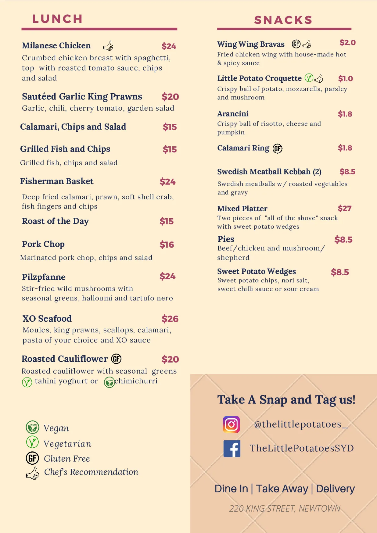 The Little Potatoes menu, page 5