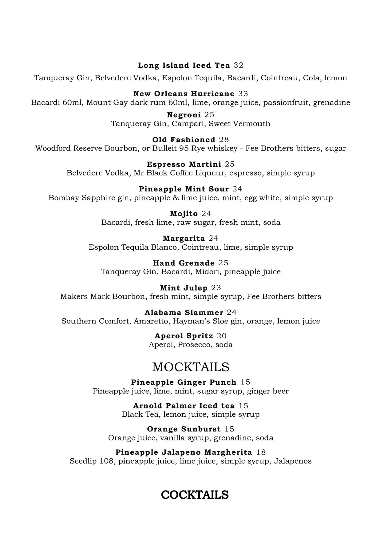 Roast Republic menu, page 5