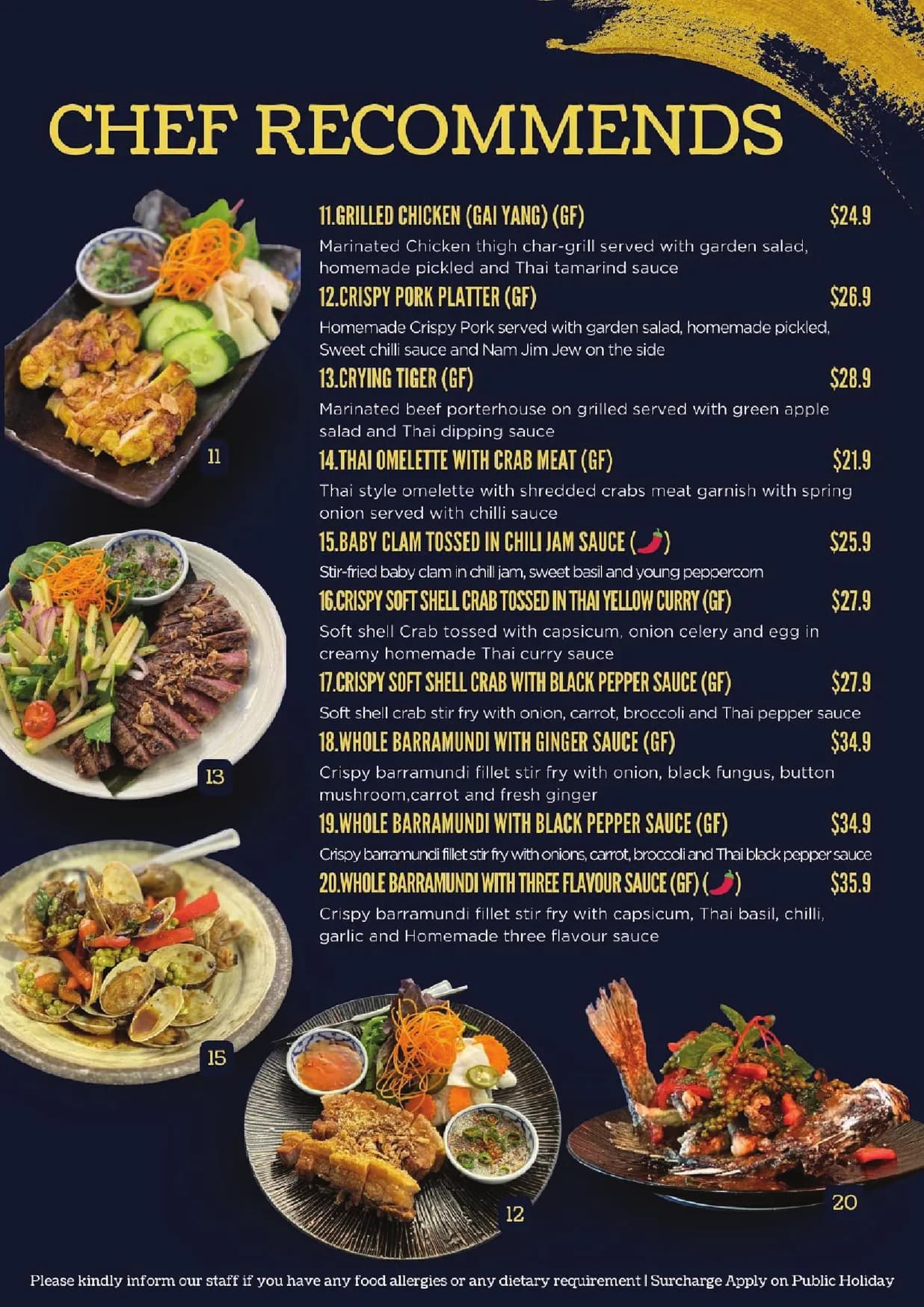 Nar Bangkok Modern Thai menu, page 3