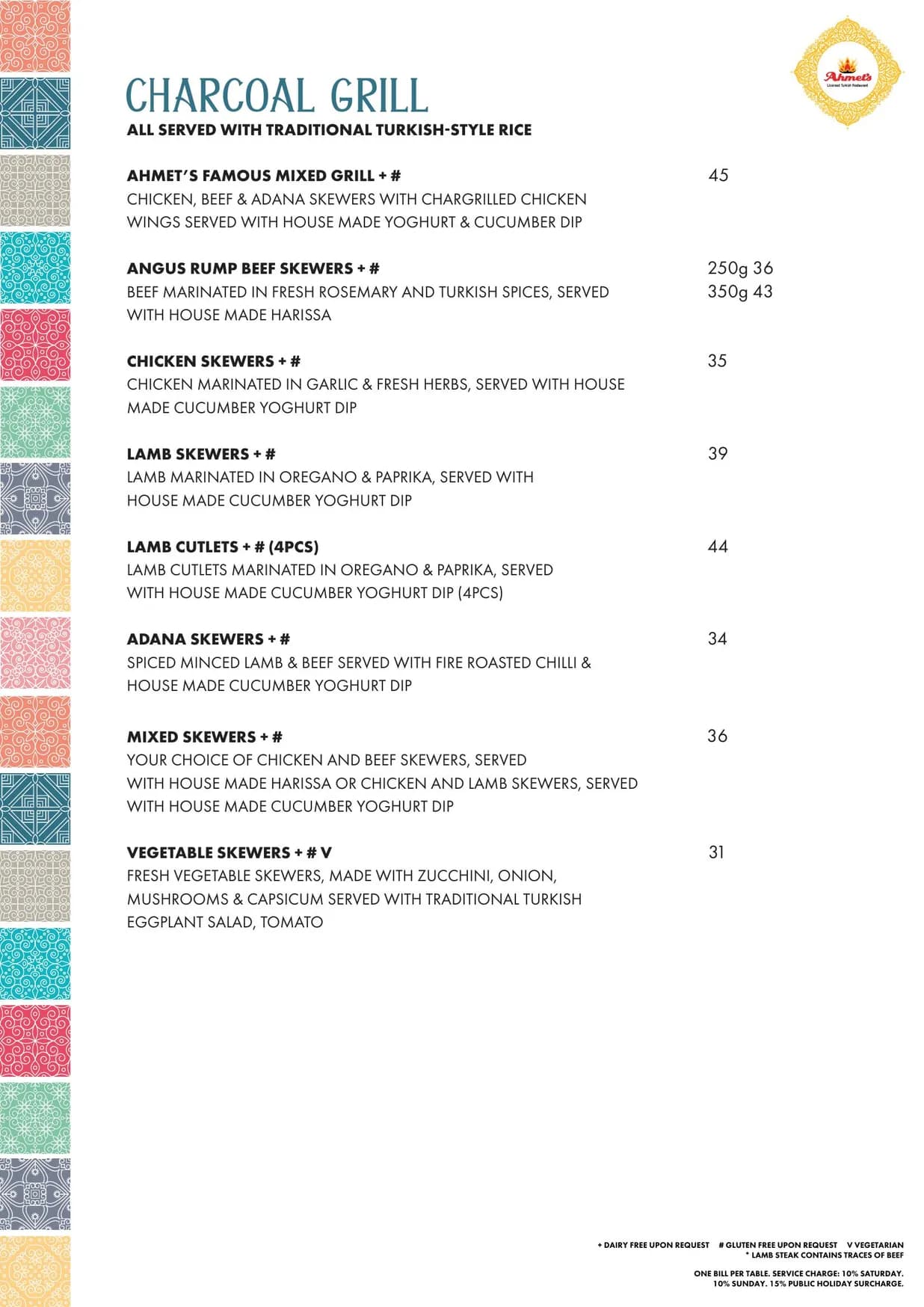 Ahmet's Turkish Restaurant menu, page 5