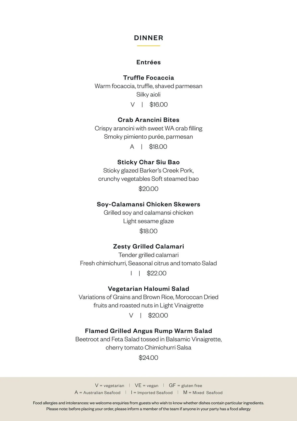 The Aviary Bar and Brasserie @ VOCO menu, page 4