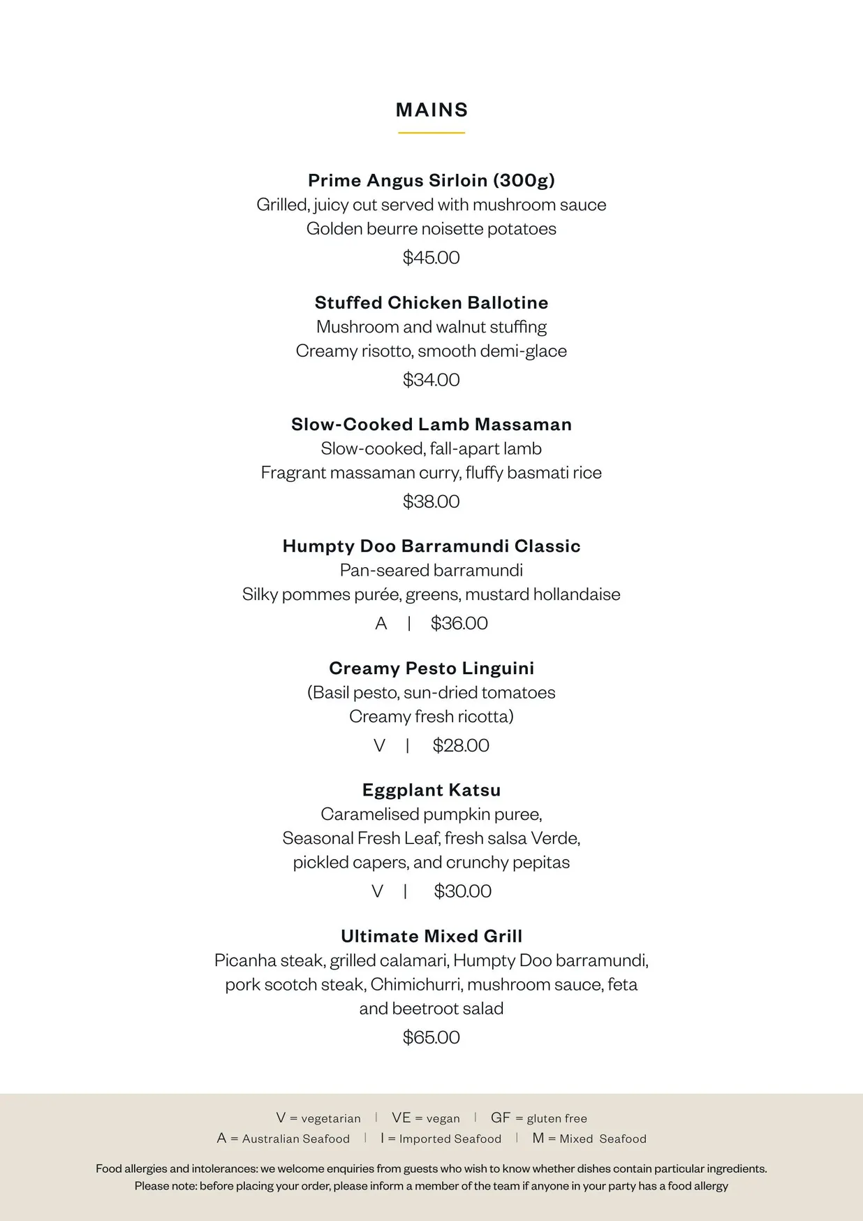 The Aviary Bar and Brasserie @ VOCO menu, page 5