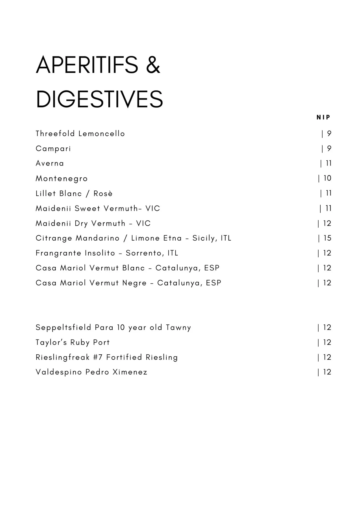 Ballet Wine Bar menu, page 17
