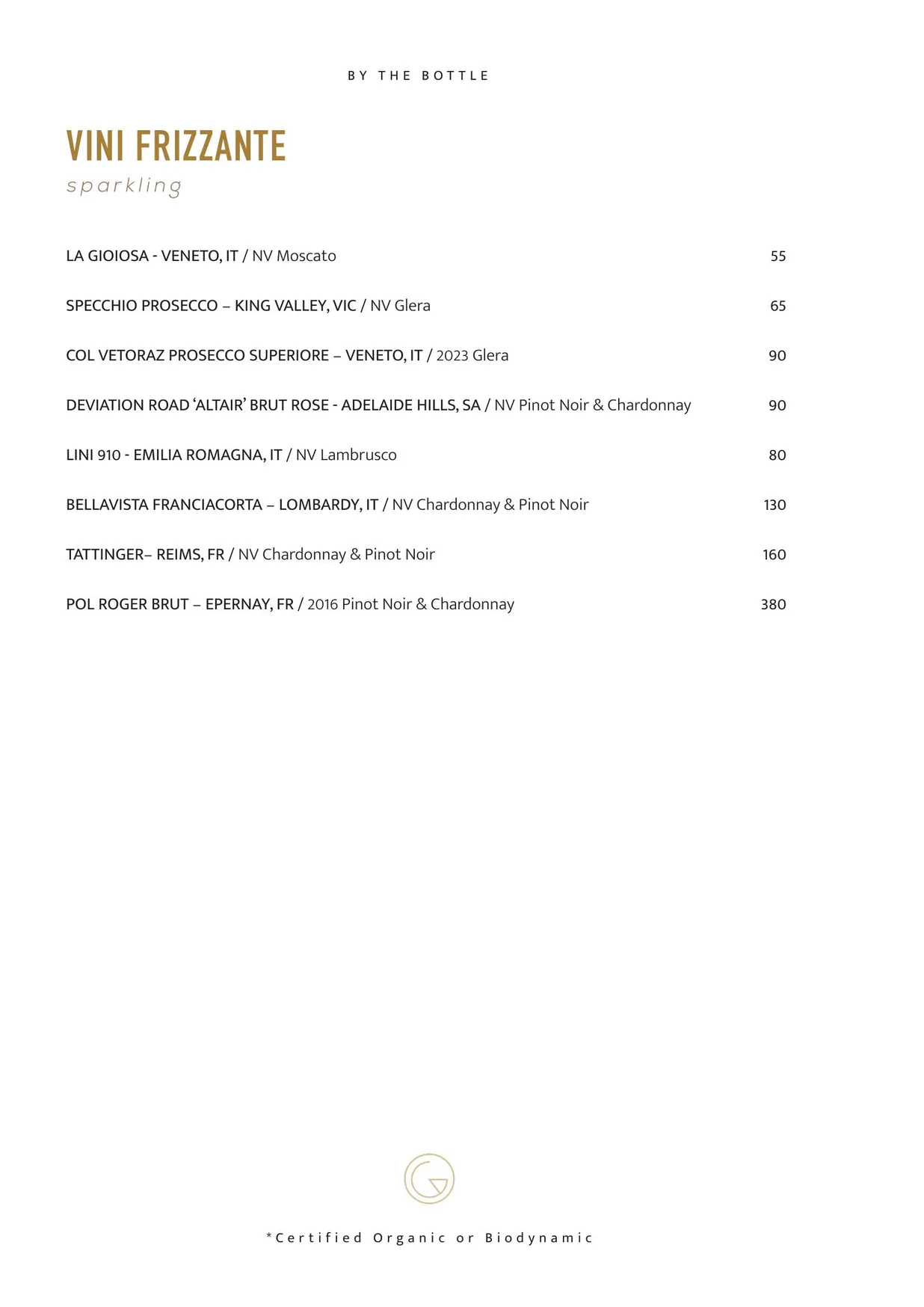 Gemelli Italian menu, page 17