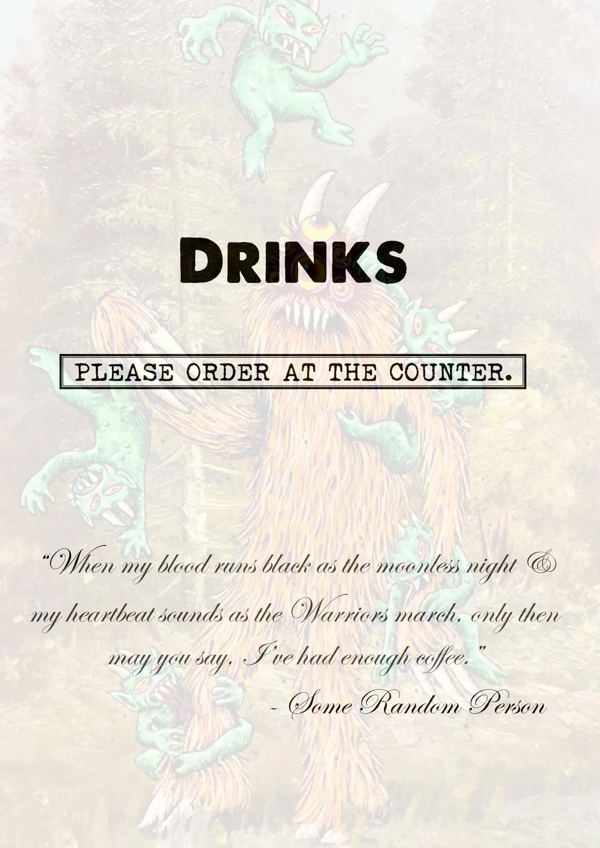 Dark Arts Cafe & Bar menu, page 7