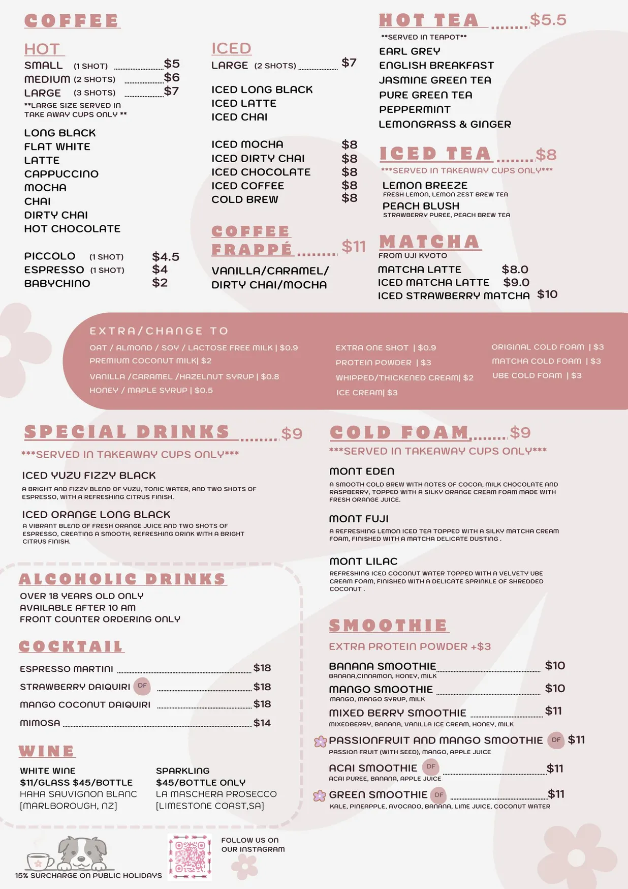 J's Brunchette menu, page 2
