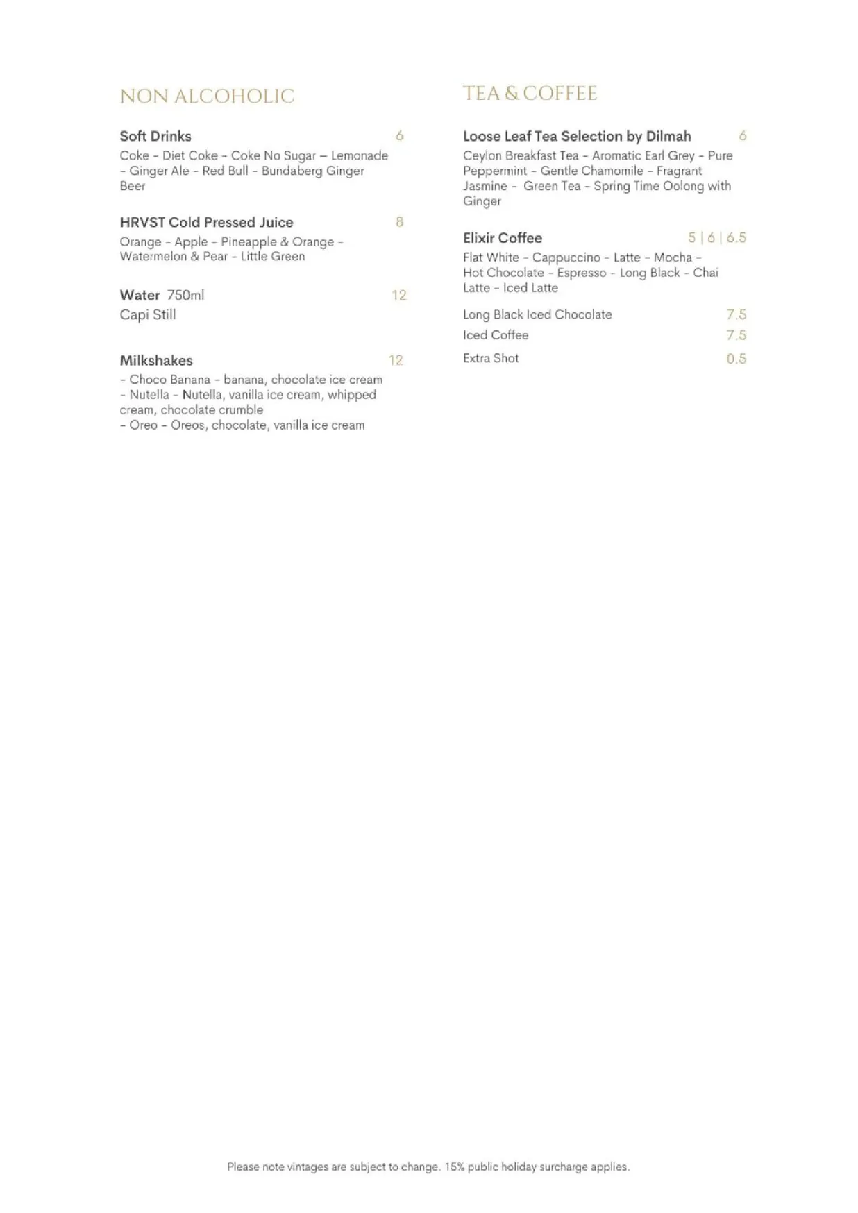 Goldfinch Restaurant menu, page 3