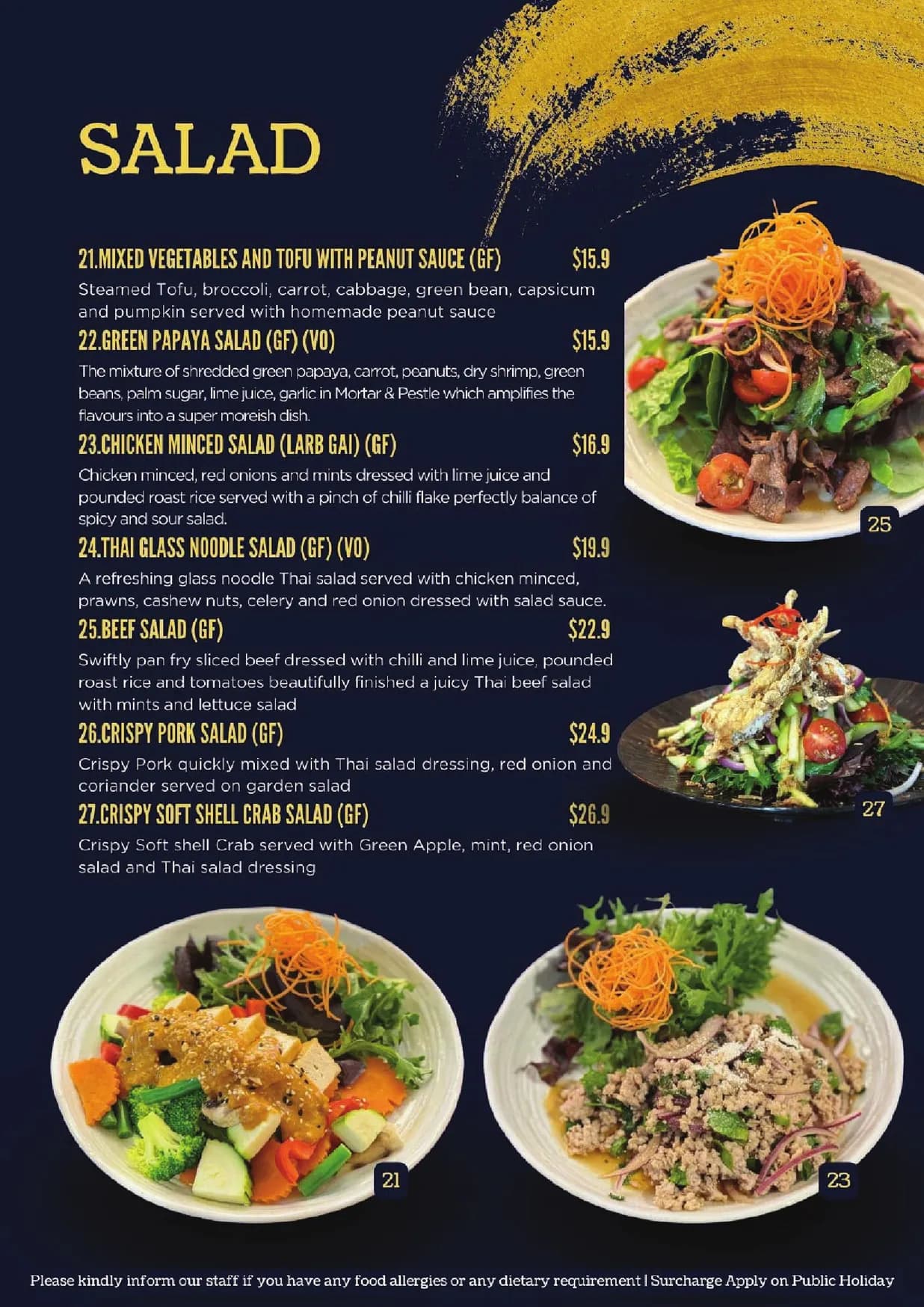 Nar Bangkok Modern Thai menu, page 4