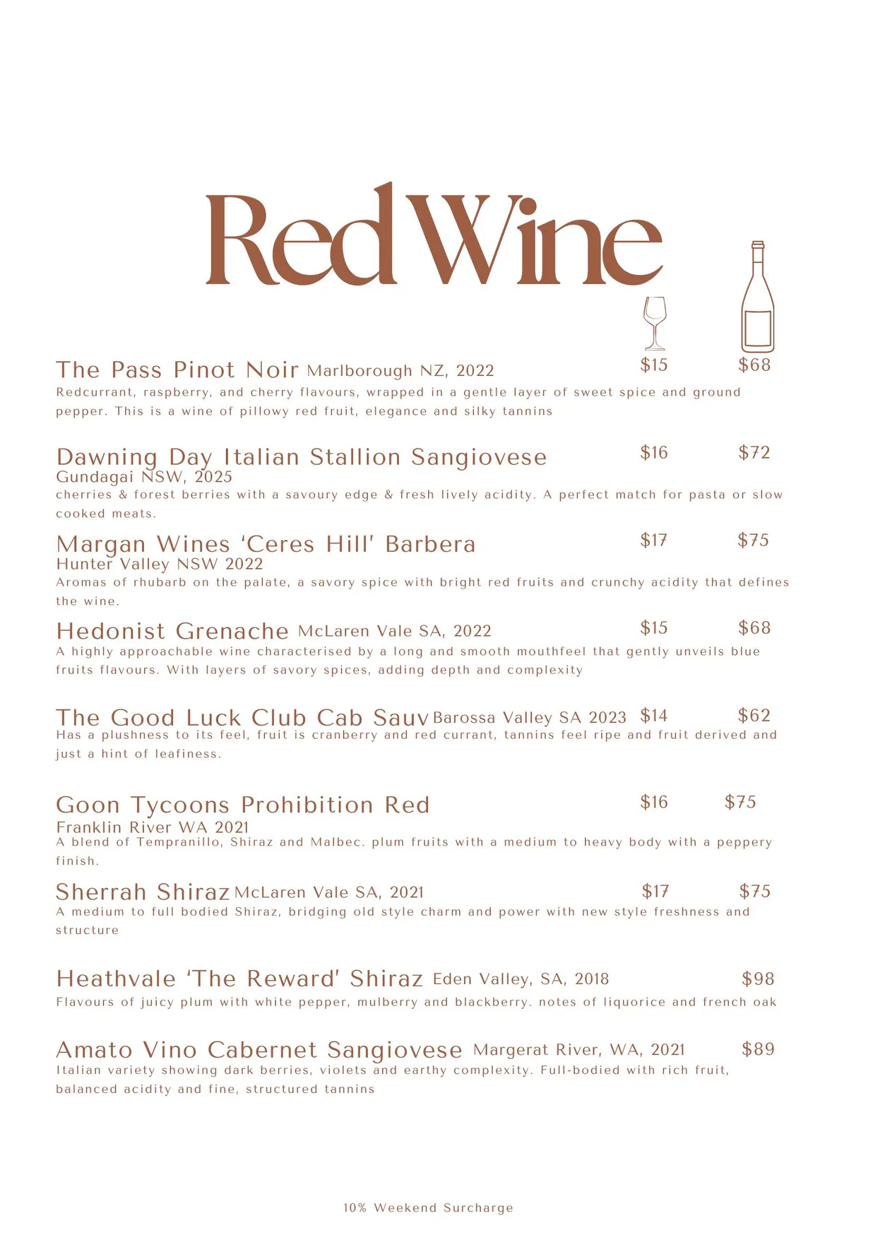 Pickled Poet menu, page 8