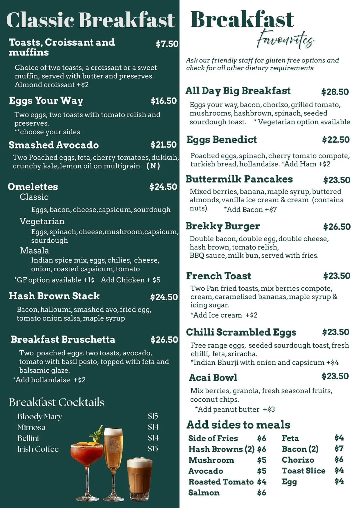 Anaya Perth menu, page 2