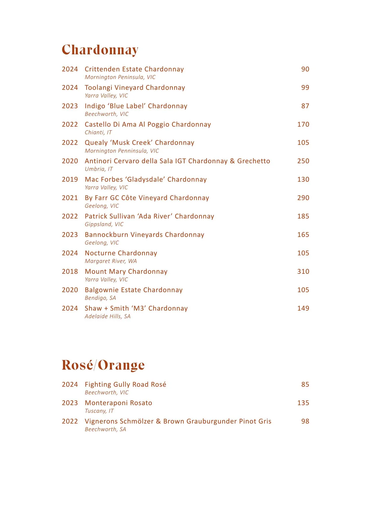 Luci menu, page 9