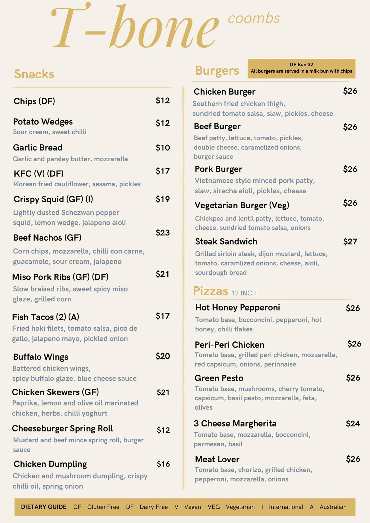 T-Bone menu, page 3