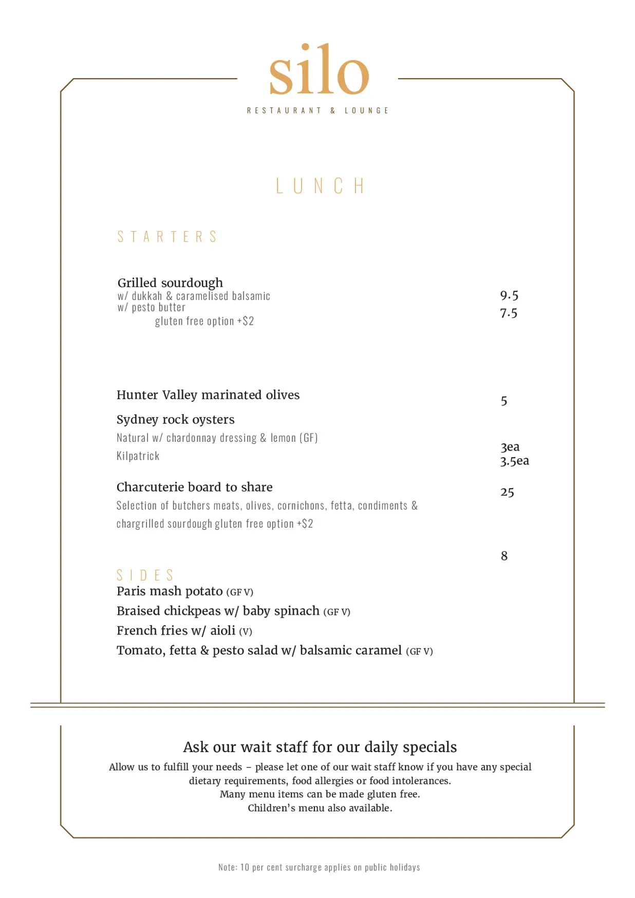 Silo Restaurant & Lounge menu, page 3