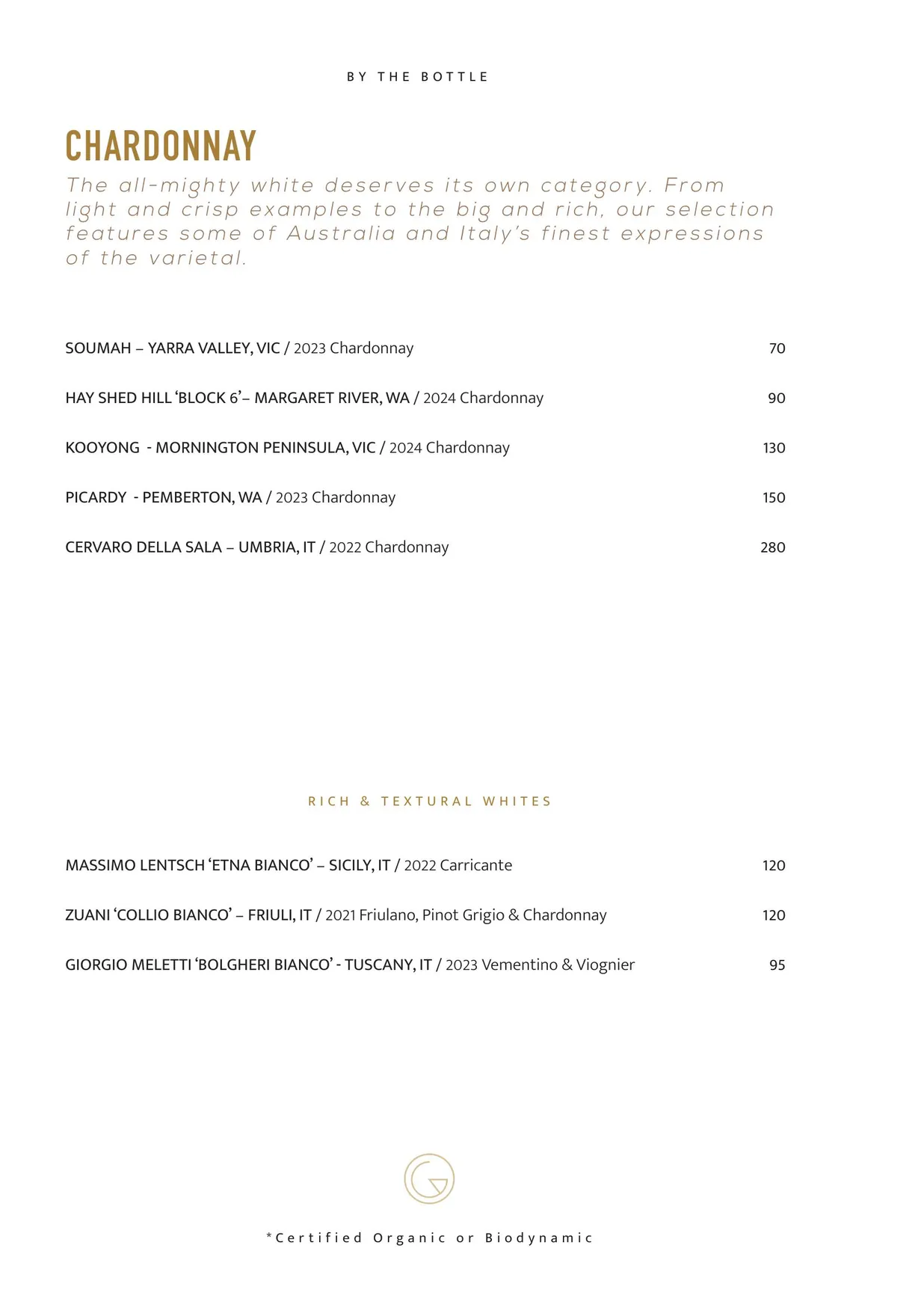Gemelli Italian menu, page 19