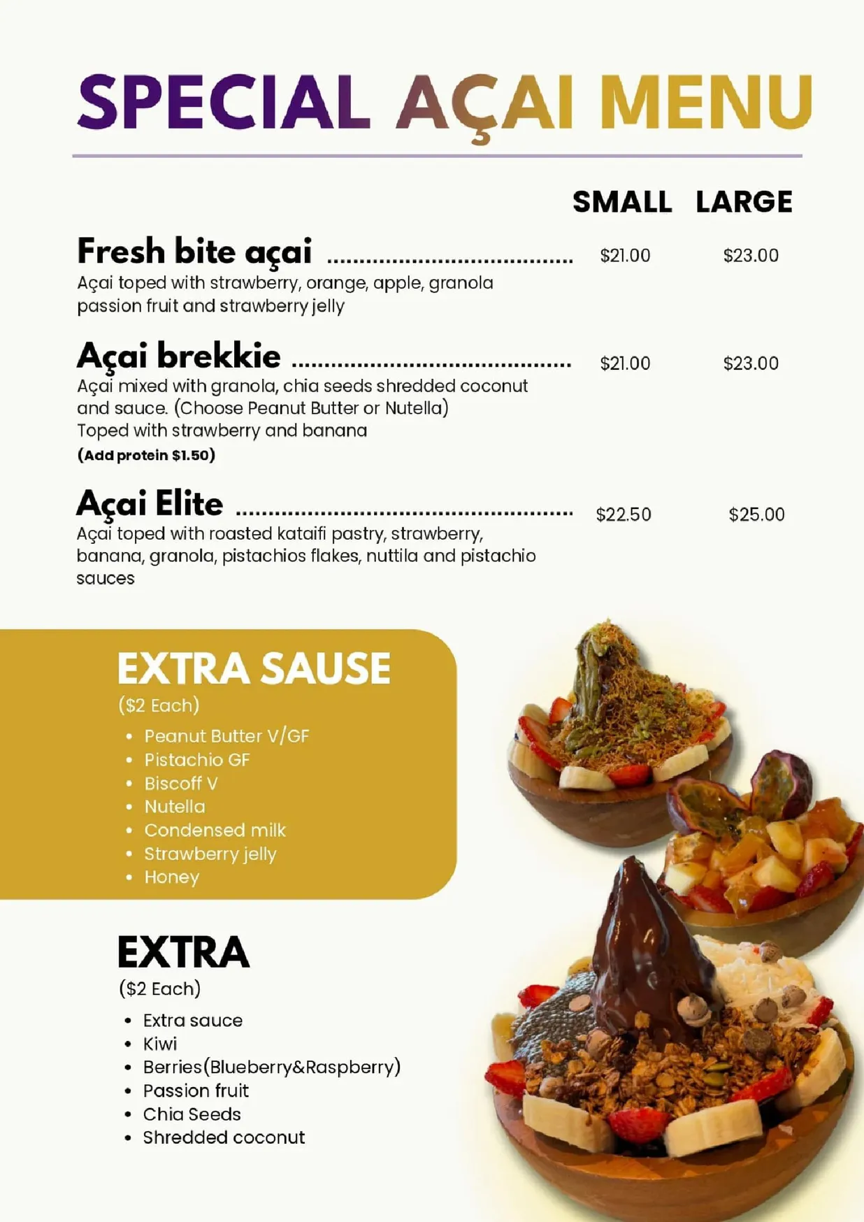 Freshbite Health Bar menu, page 6