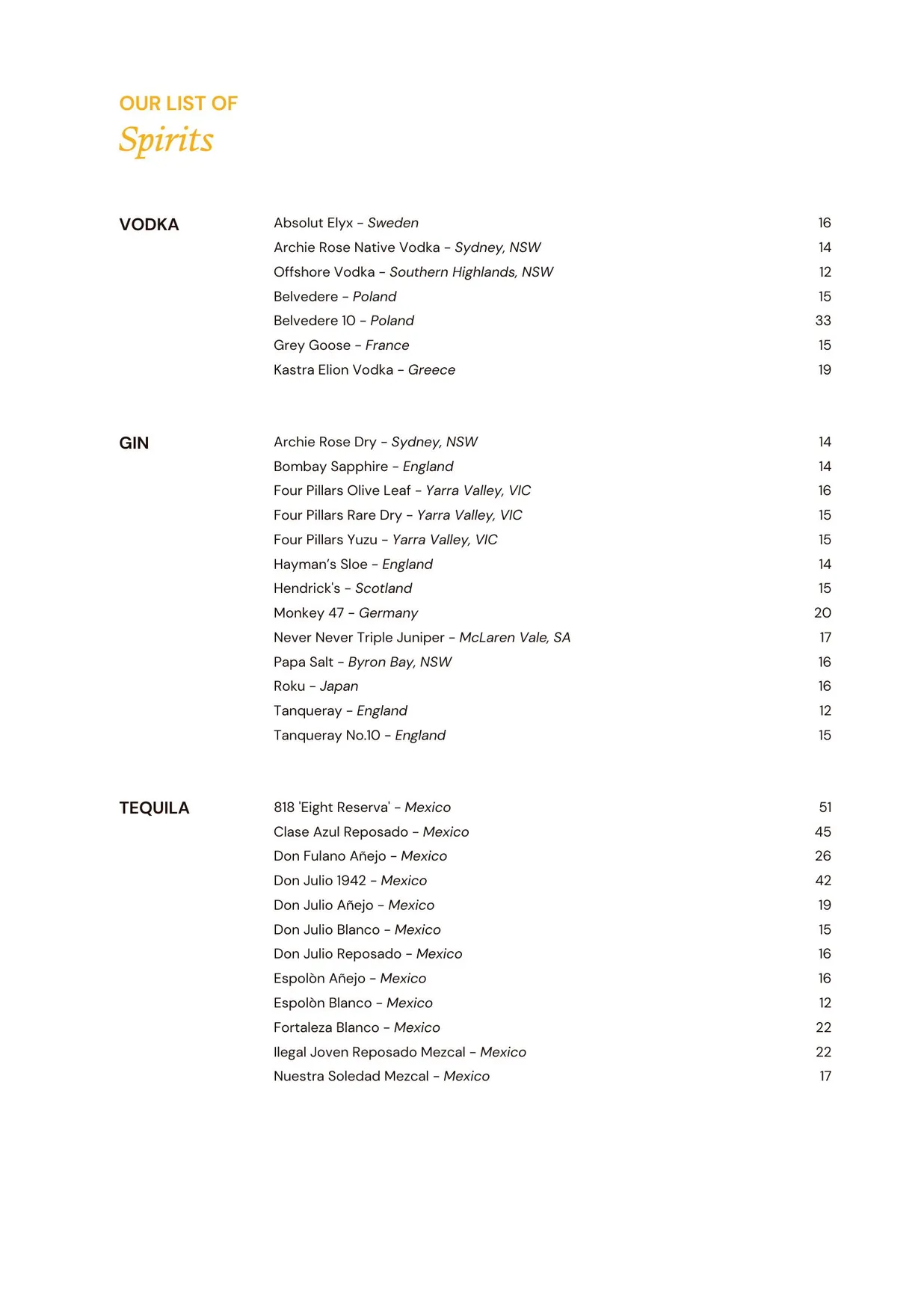 Ela Ela menu, page 10