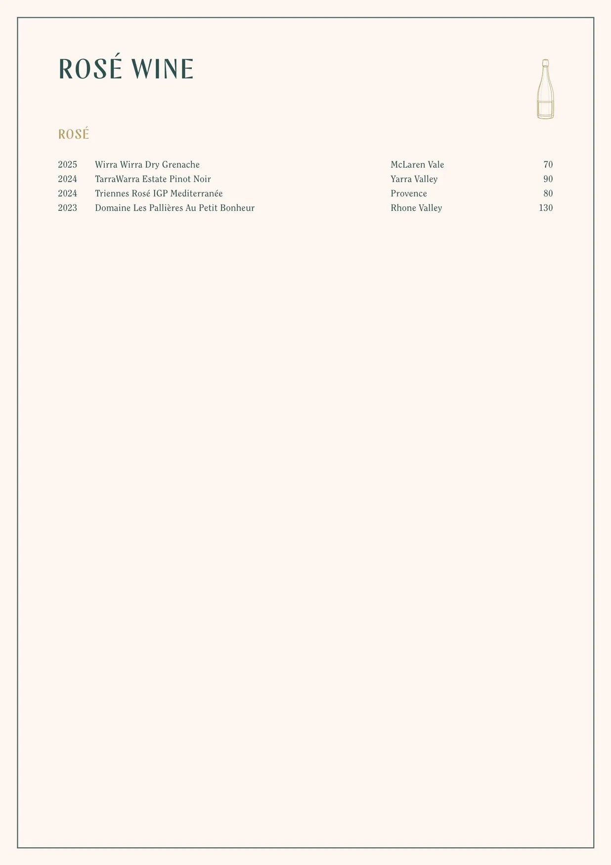The Hideaway menu, page 11