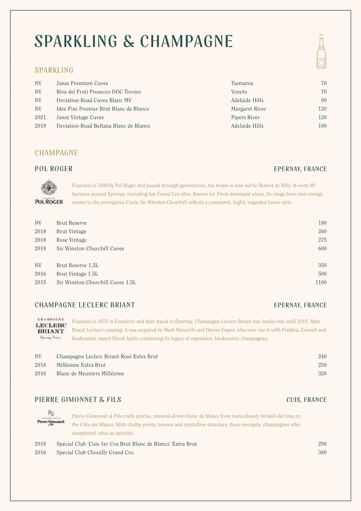 The Hideaway menu, page 8