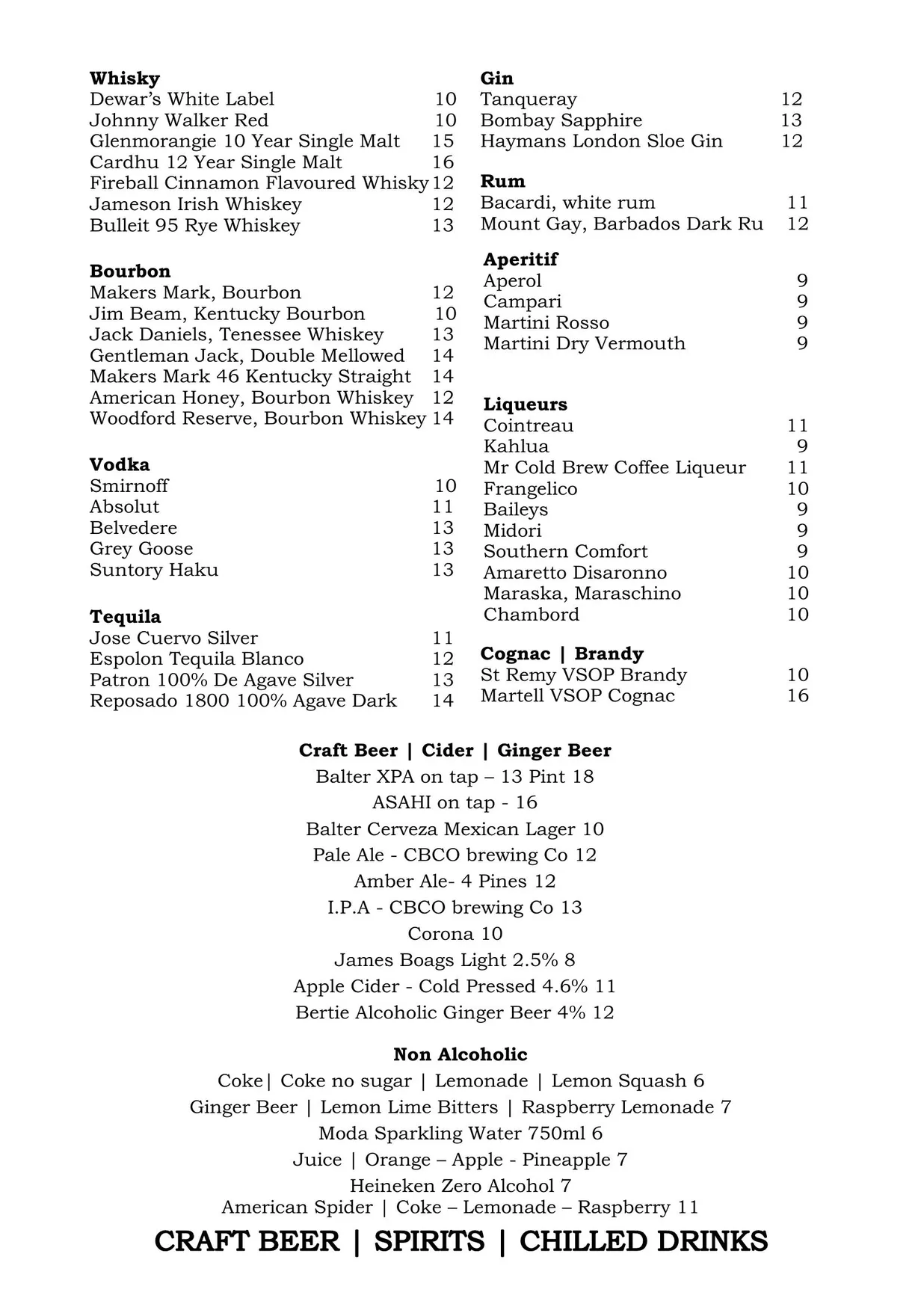 Roast Republic menu, page 4