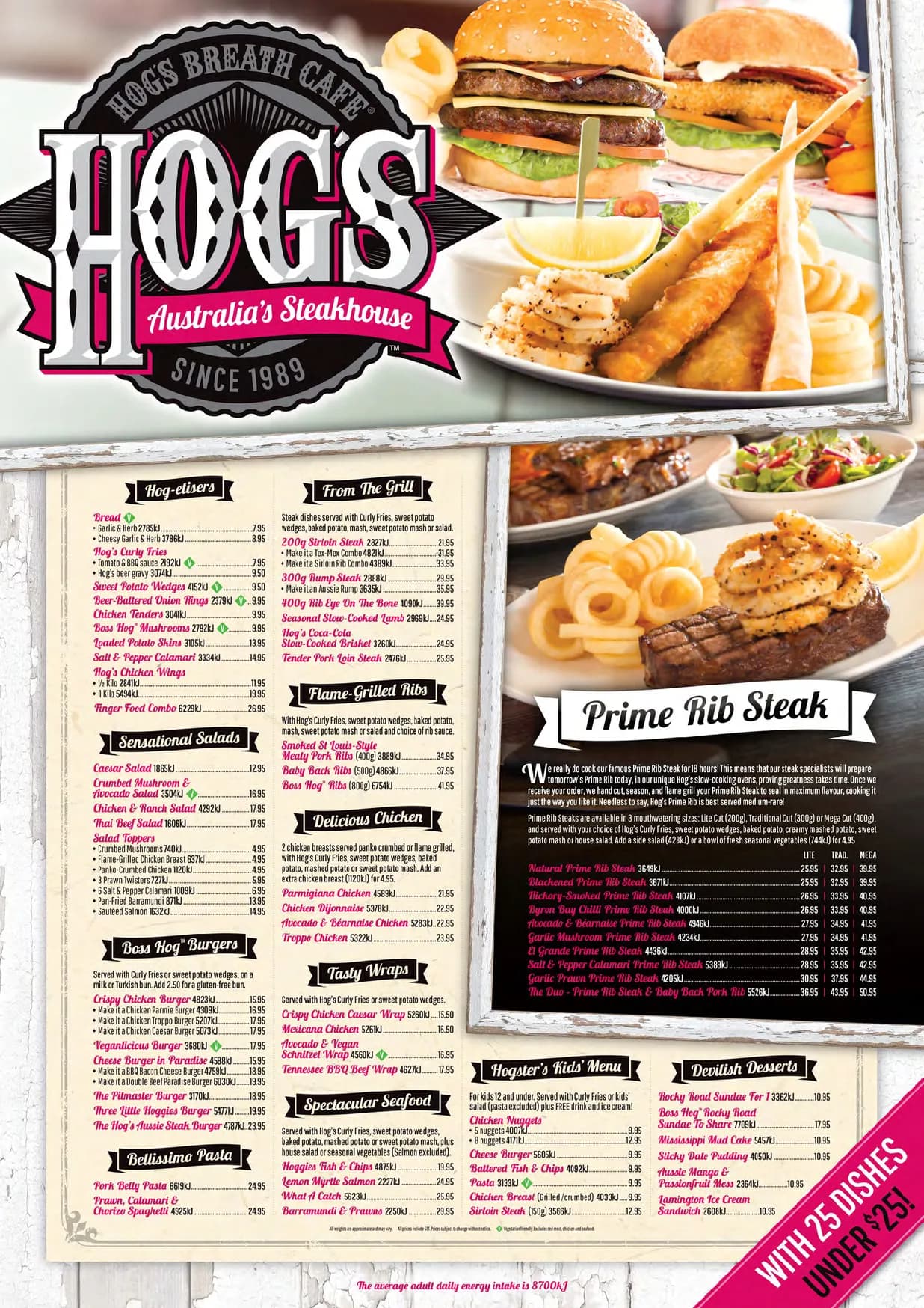 Hog's Breath Cafe Eaton menu, page 1