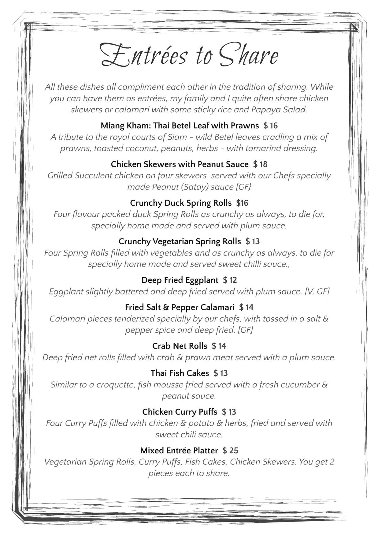 Boo's Kitchen menu, page 3