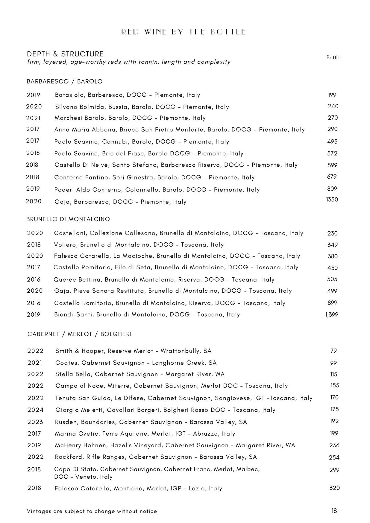 Antica menu, page 22