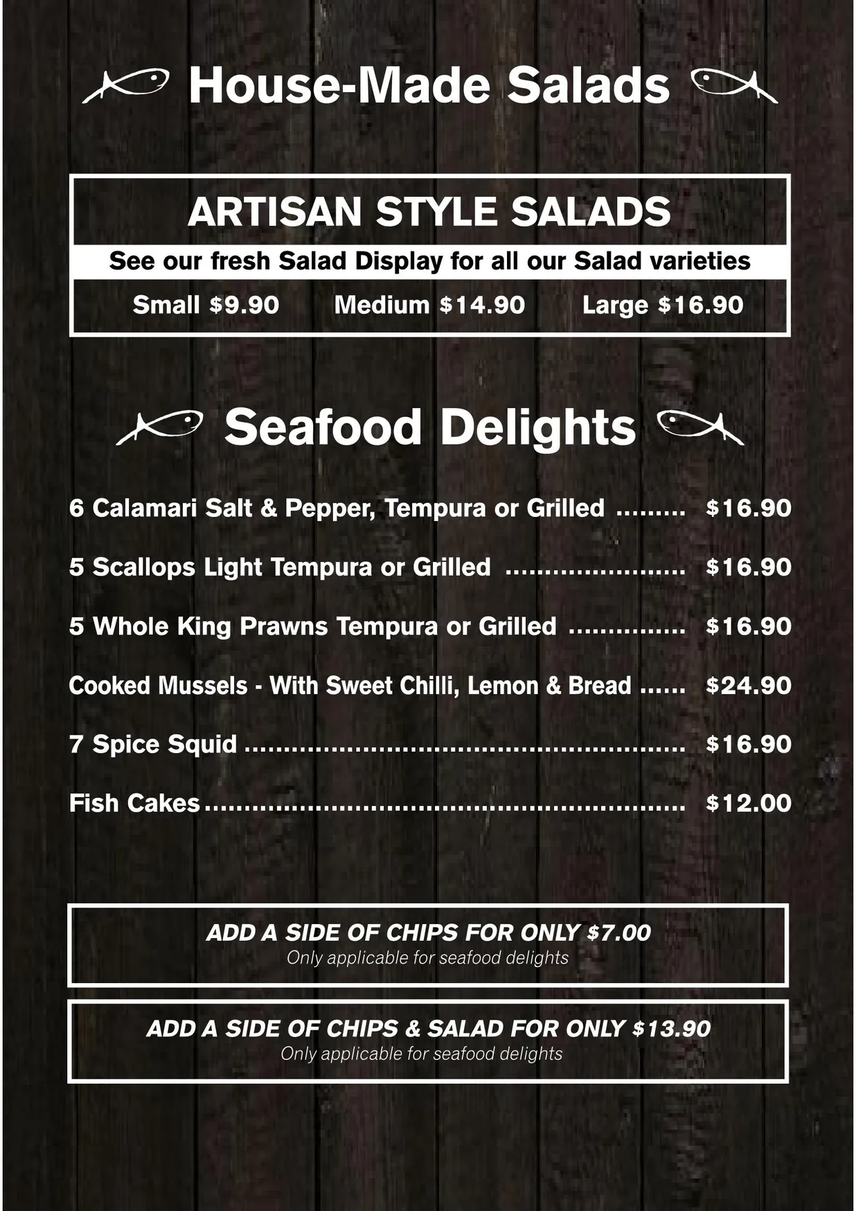 Captain & Co Fish Bar menu, page 3