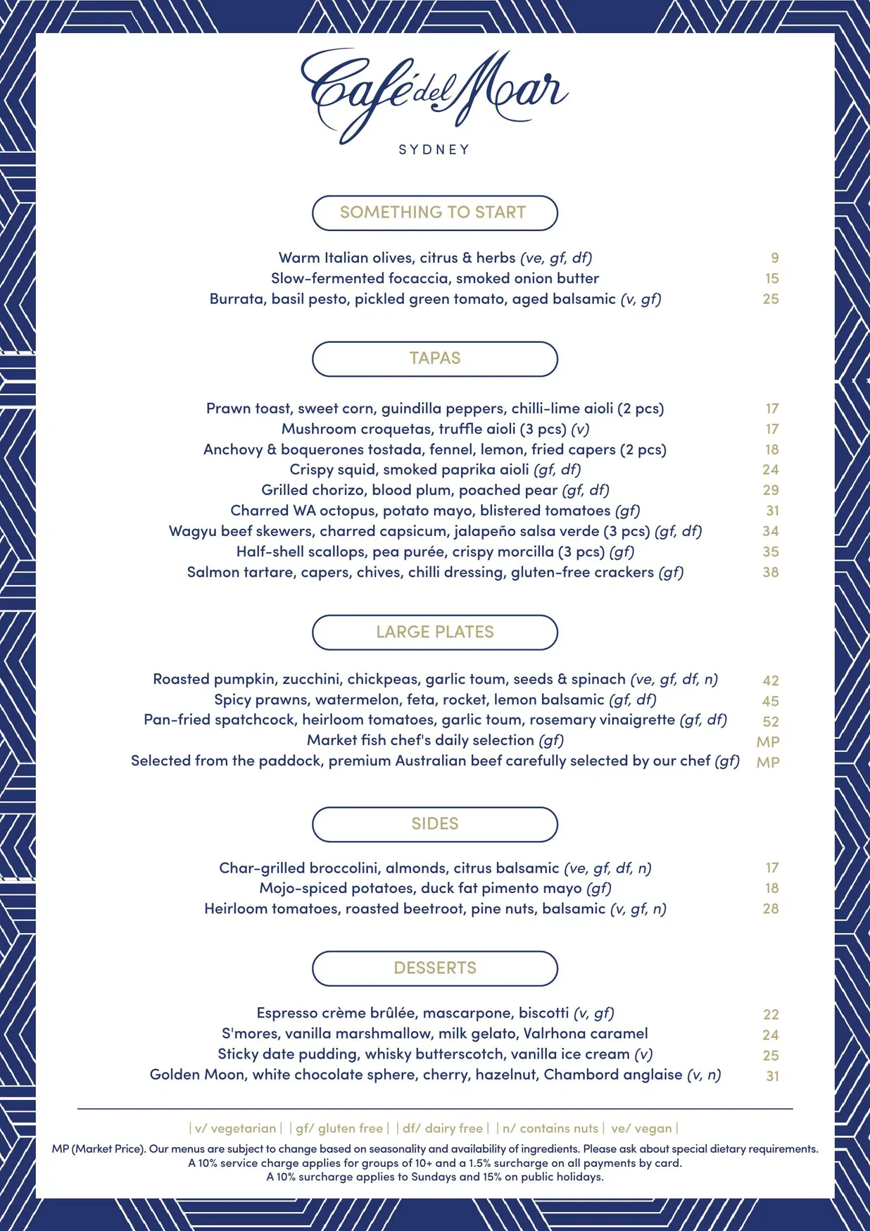 Cafe del Mar menu, page 11
