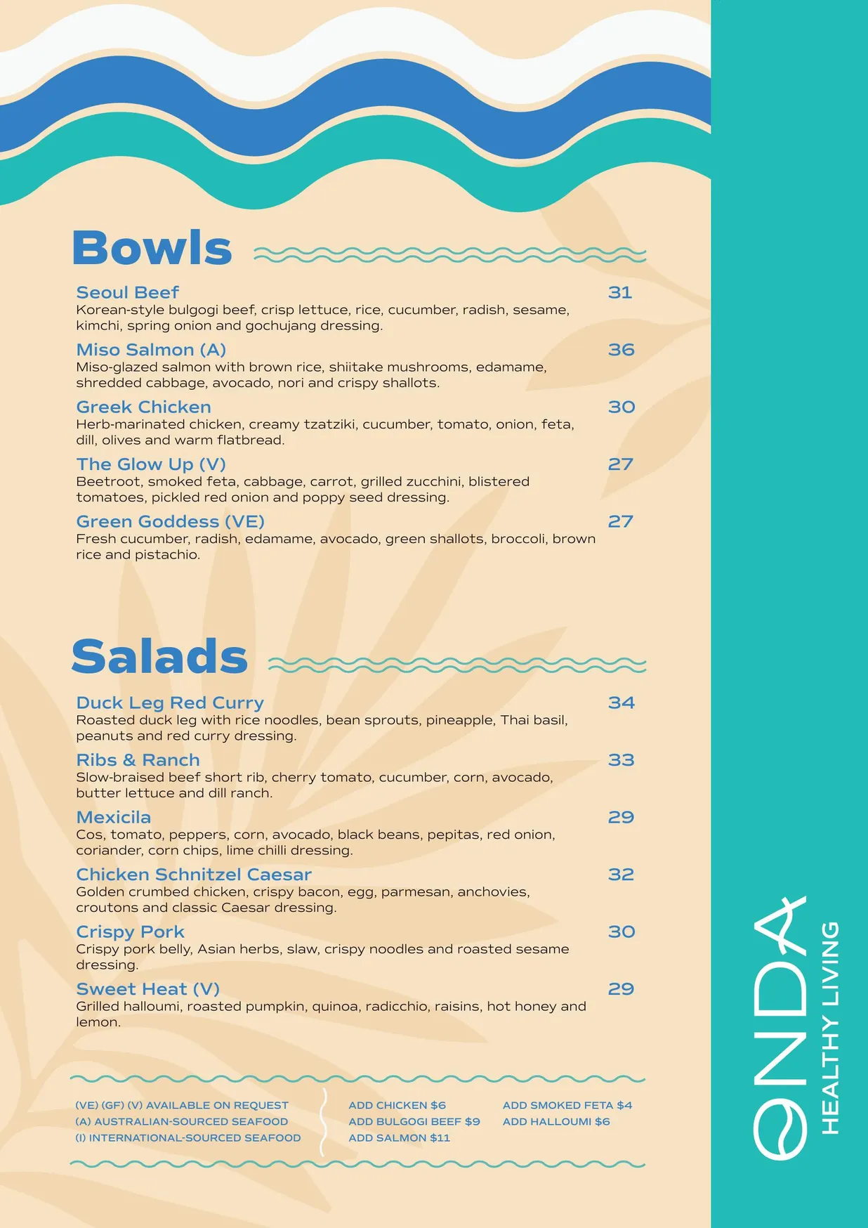 The Collective menu, page 2
