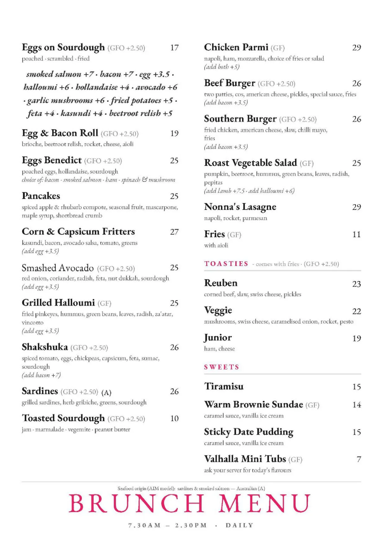 Smolt Kitchen menu, page 2