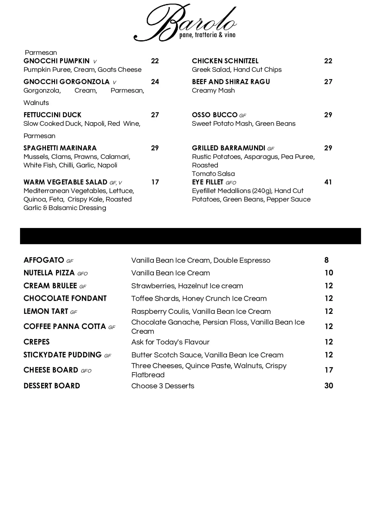 Barolo menu, page 4