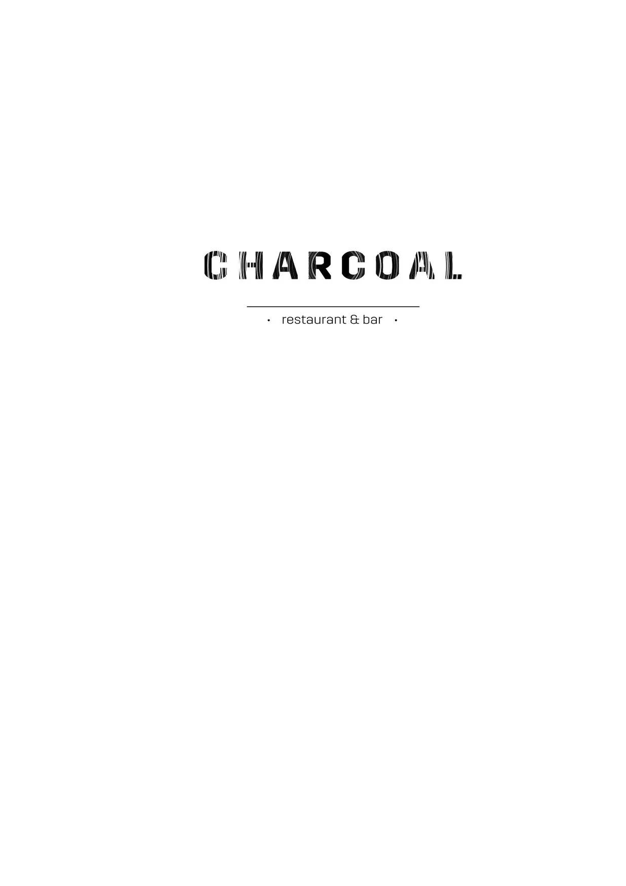 Charcoal Restaurant menu, page 1