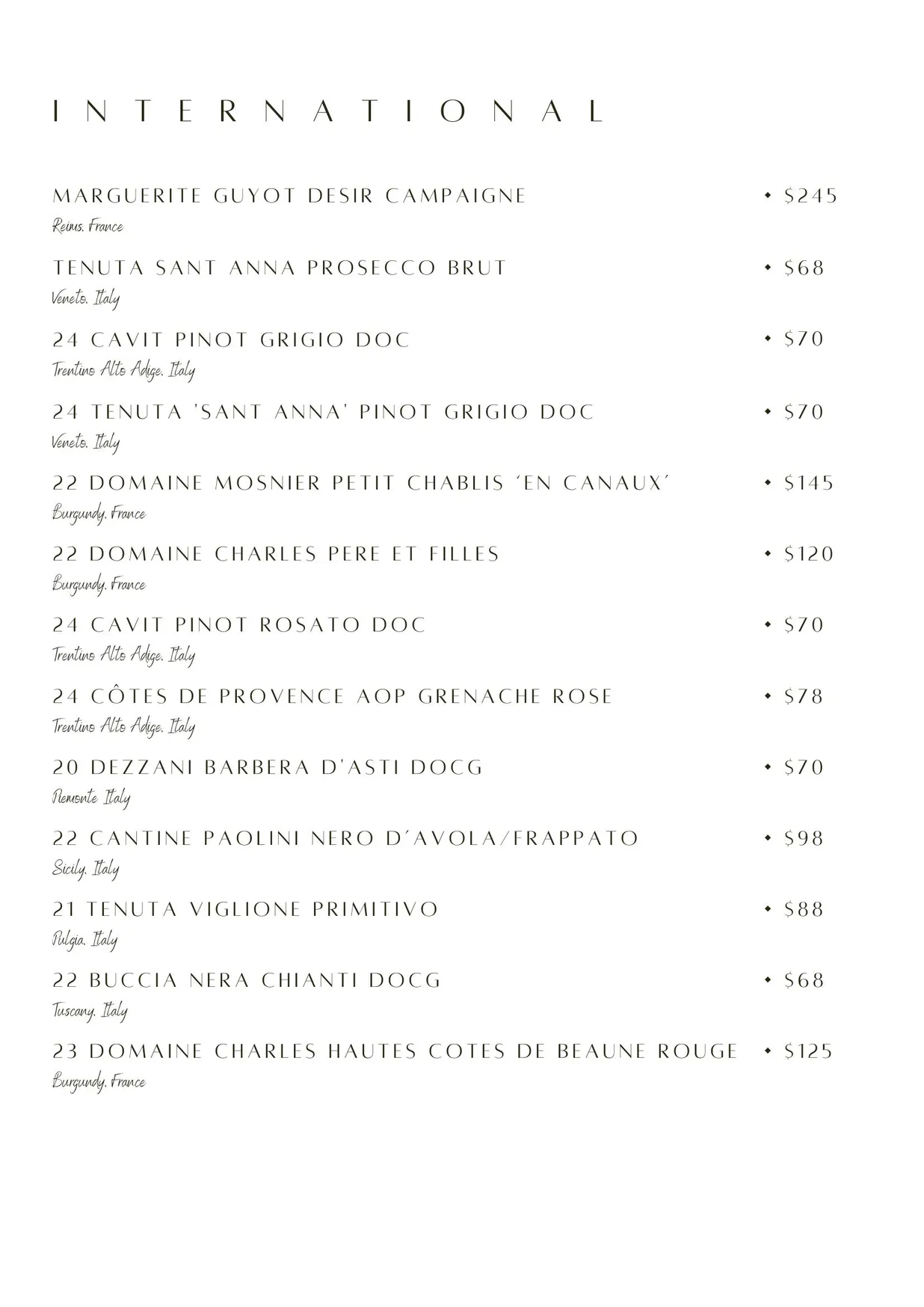 Osso Miranda menu, page 6