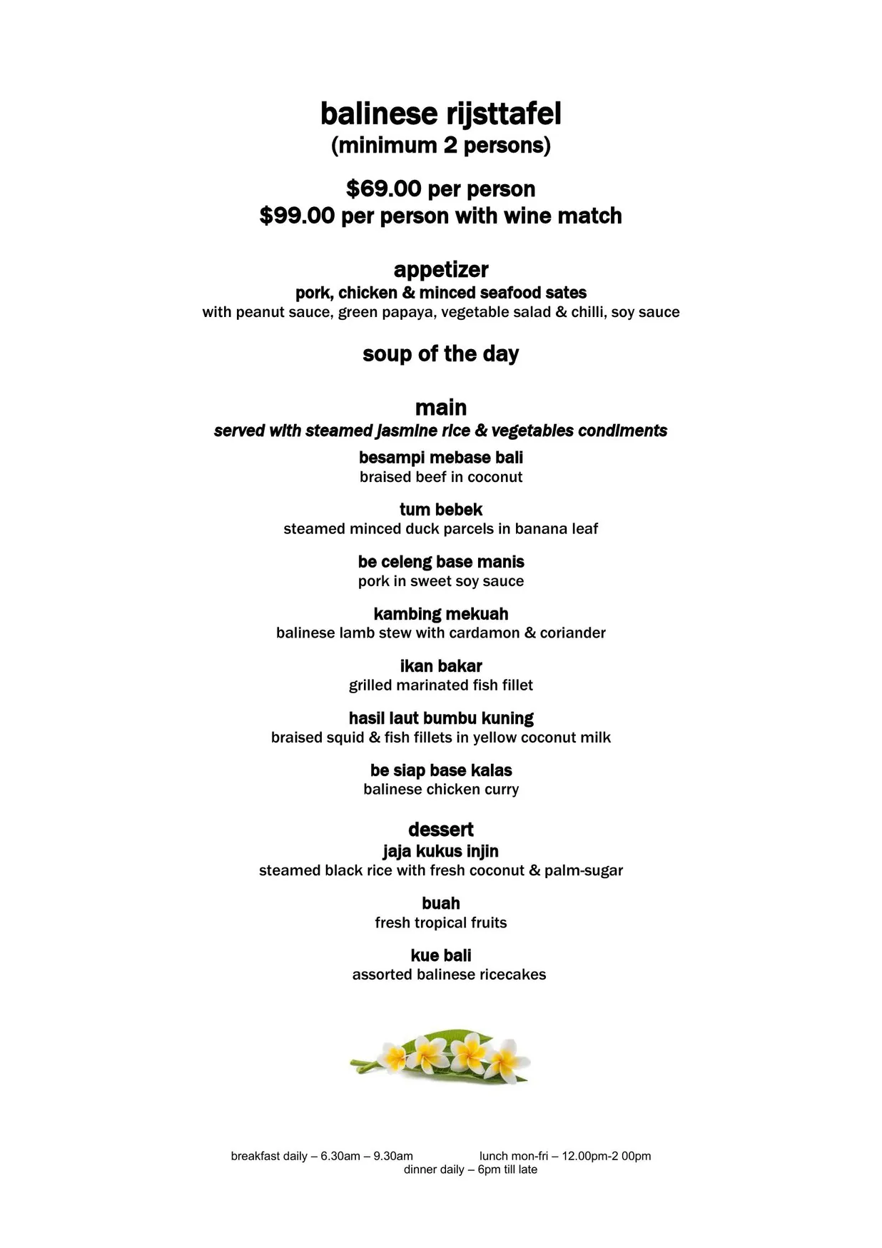 Bayleaf Balinese Restaurant menu, page 8