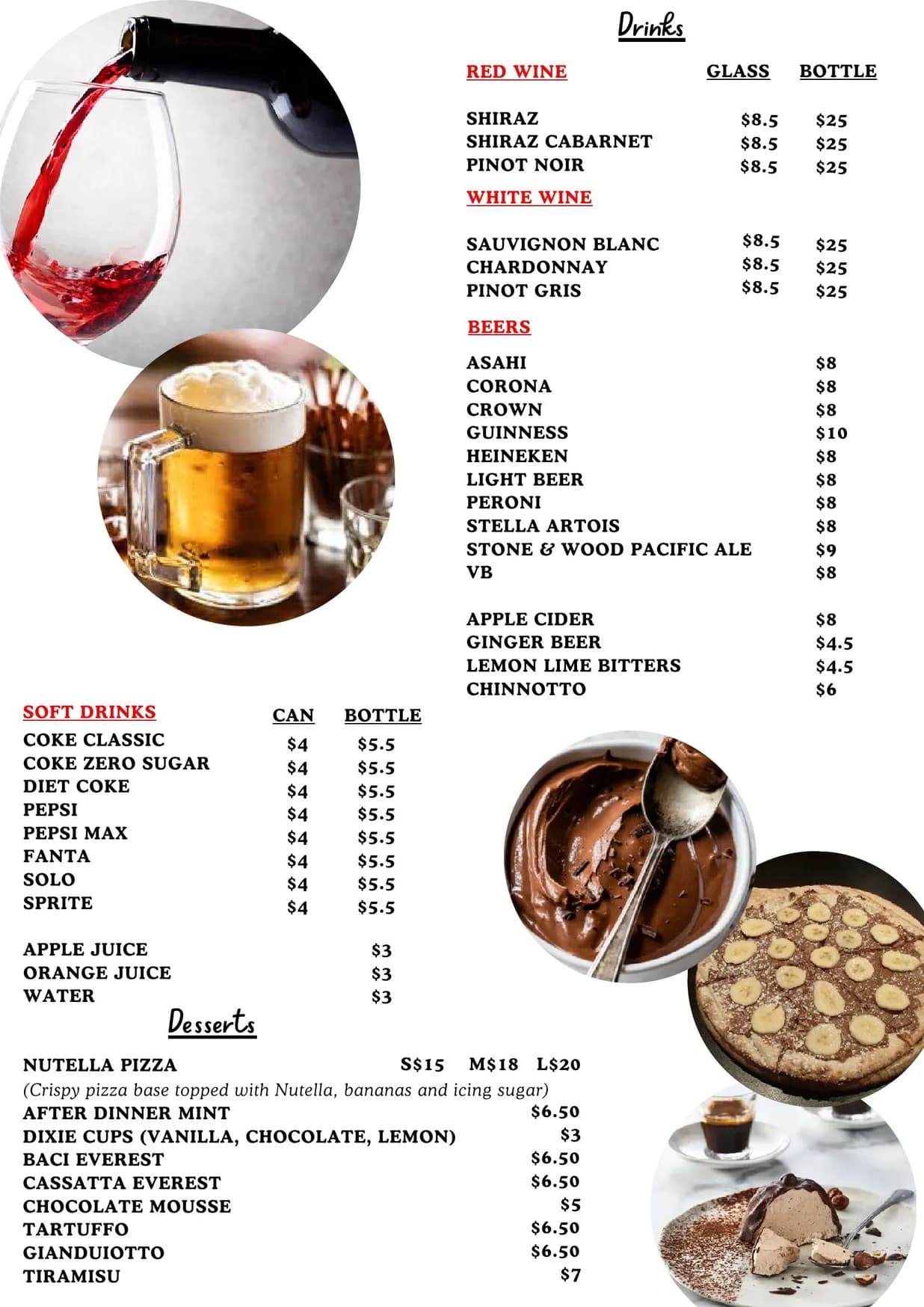 Martinellas Brighton Bay Pizza menu, page 5