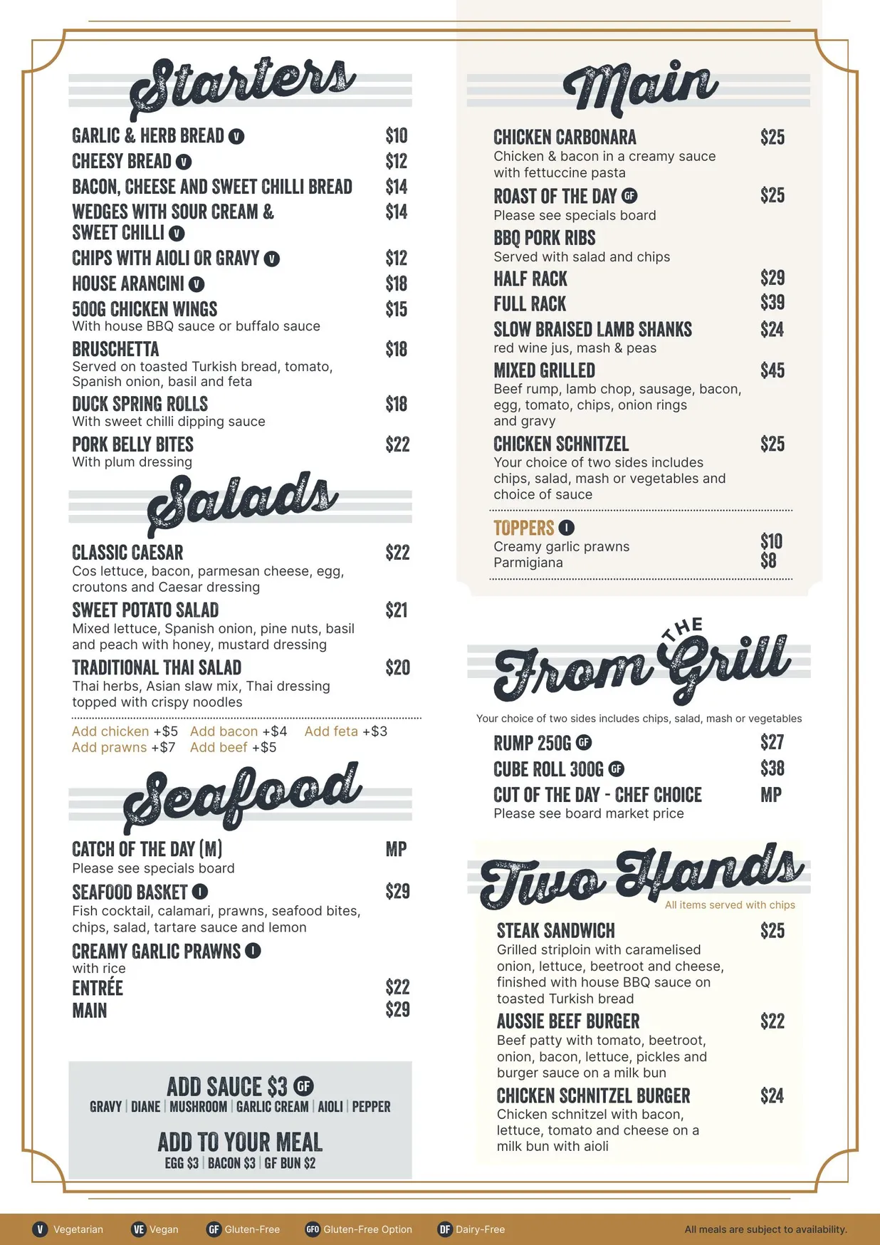 Coopernook Hotel menu, page 2