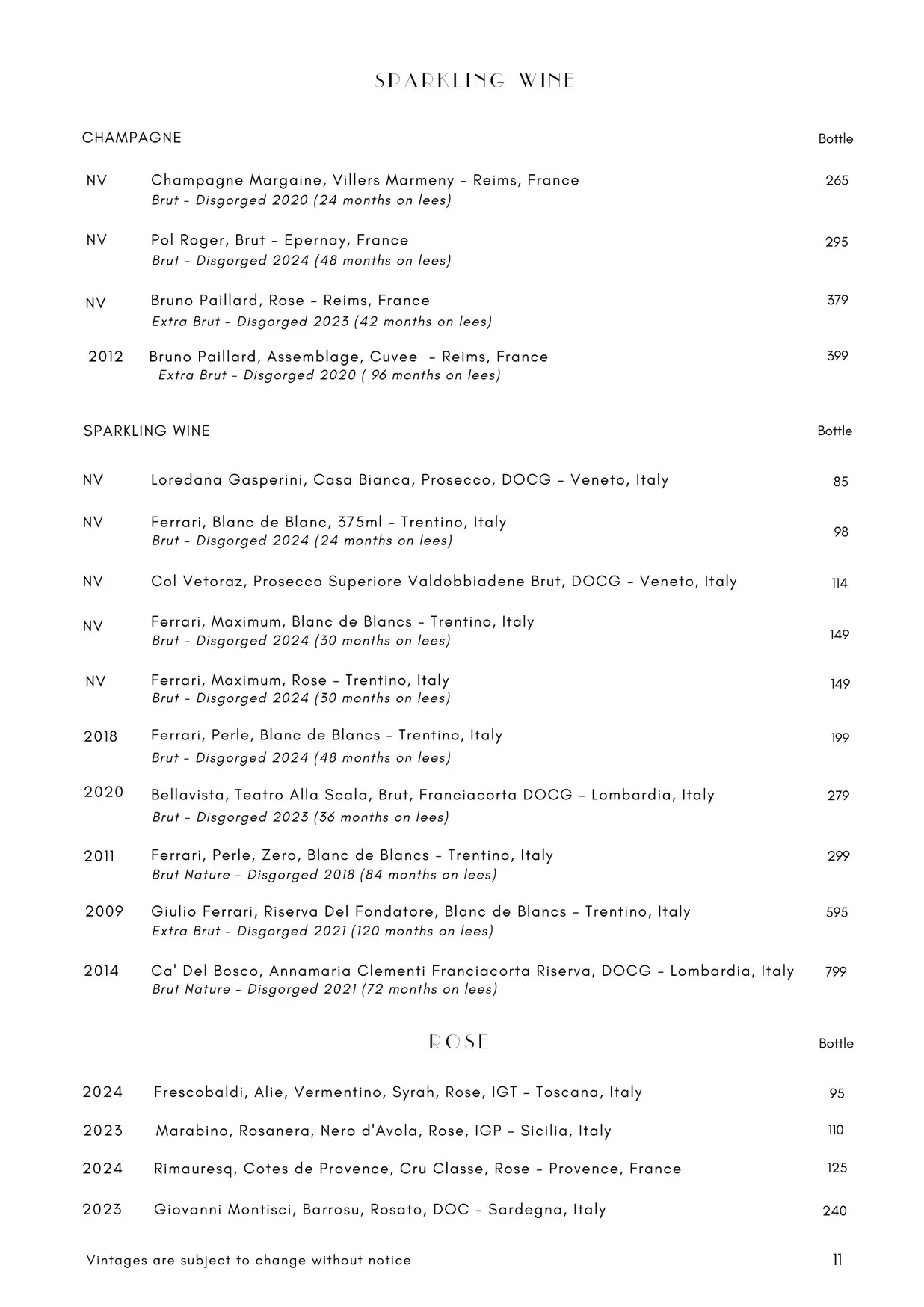 Antica menu, page 15