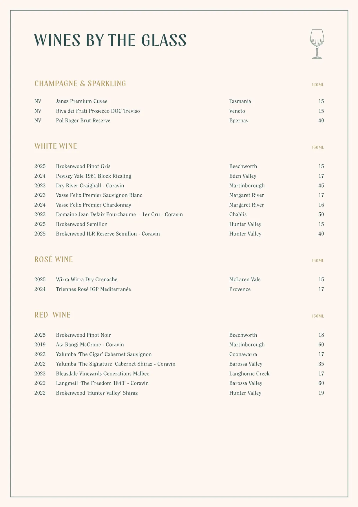 The Hideaway menu, page 7