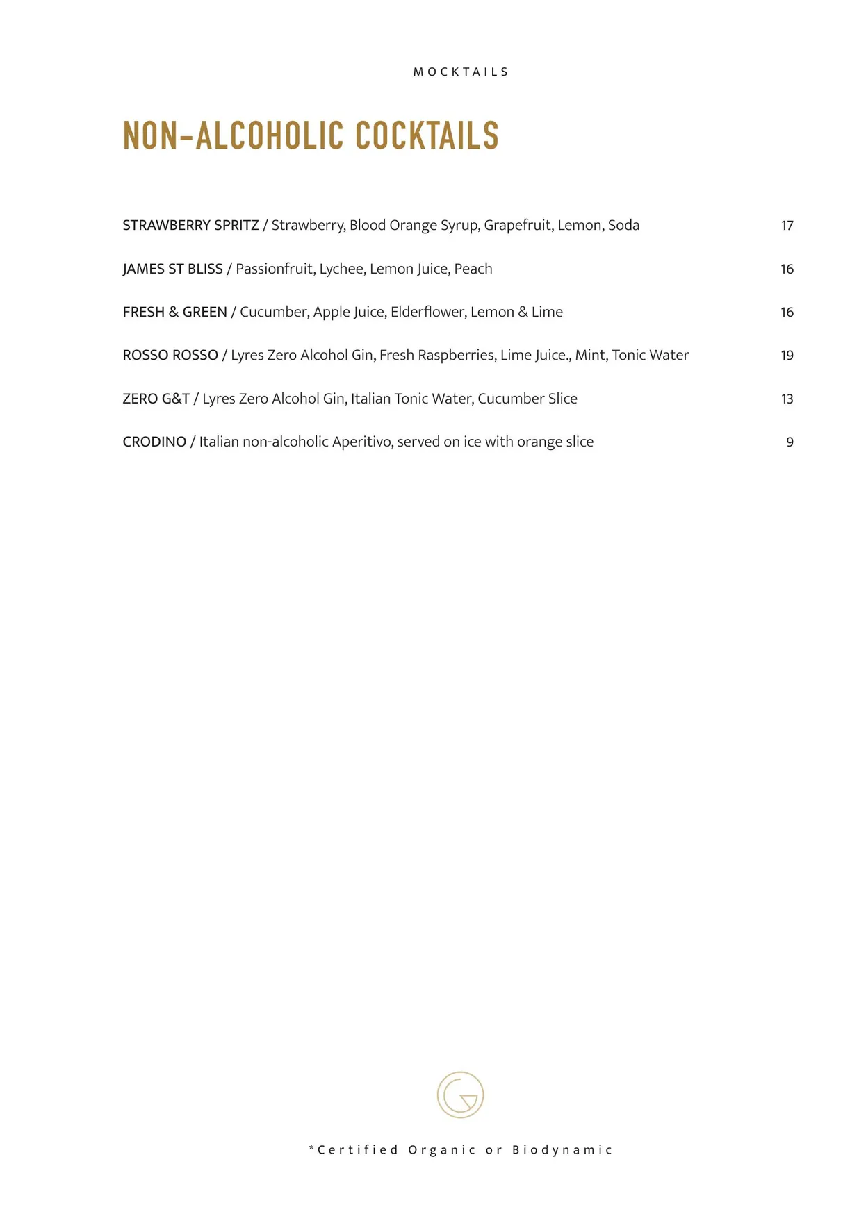 Gemelli Italian menu, page 10